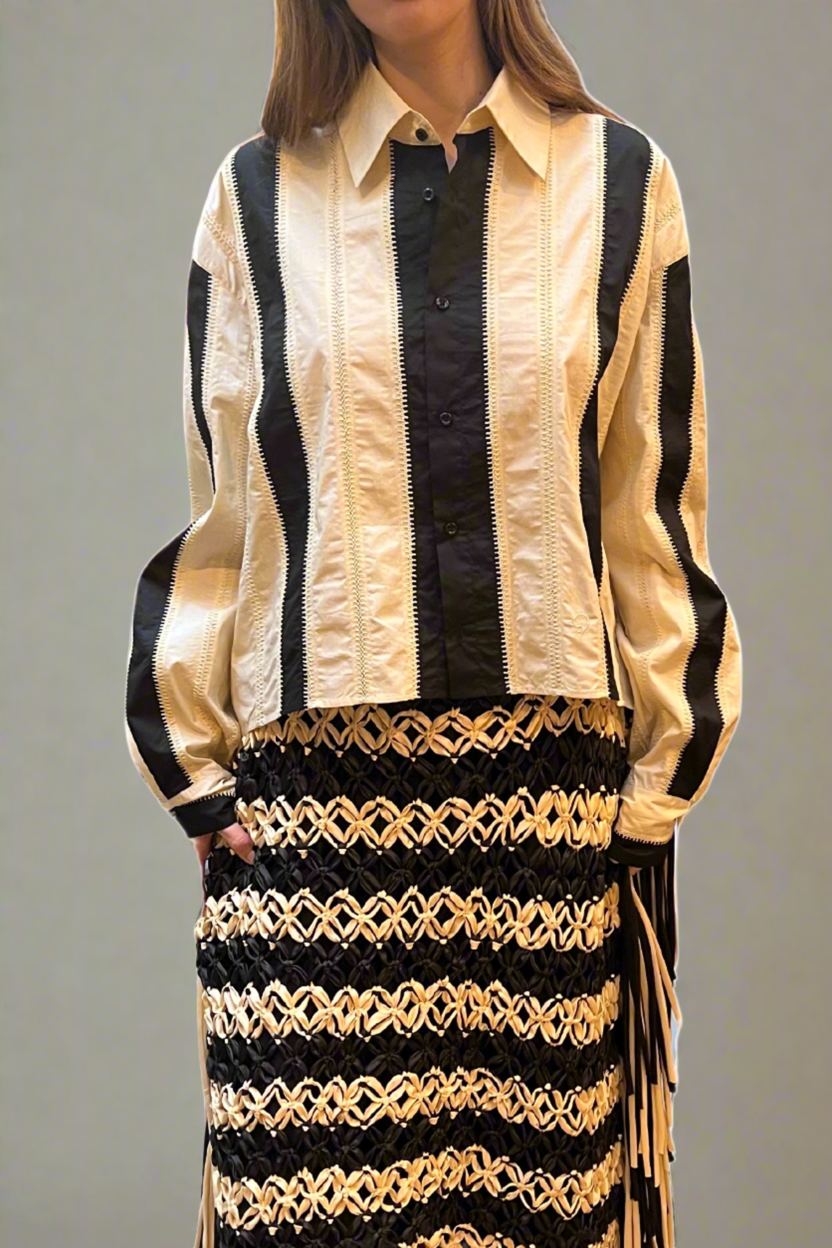 DIOTIMA Mossman Crochet Stripe Shirt 