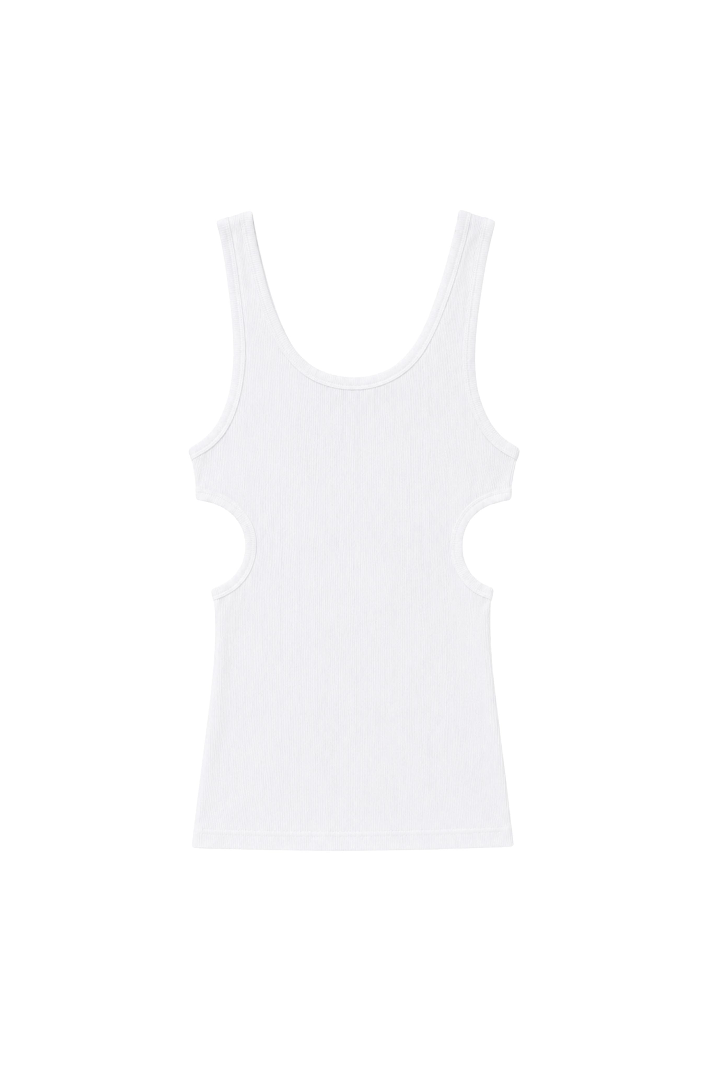 Ribbed T Racerback Tank - White