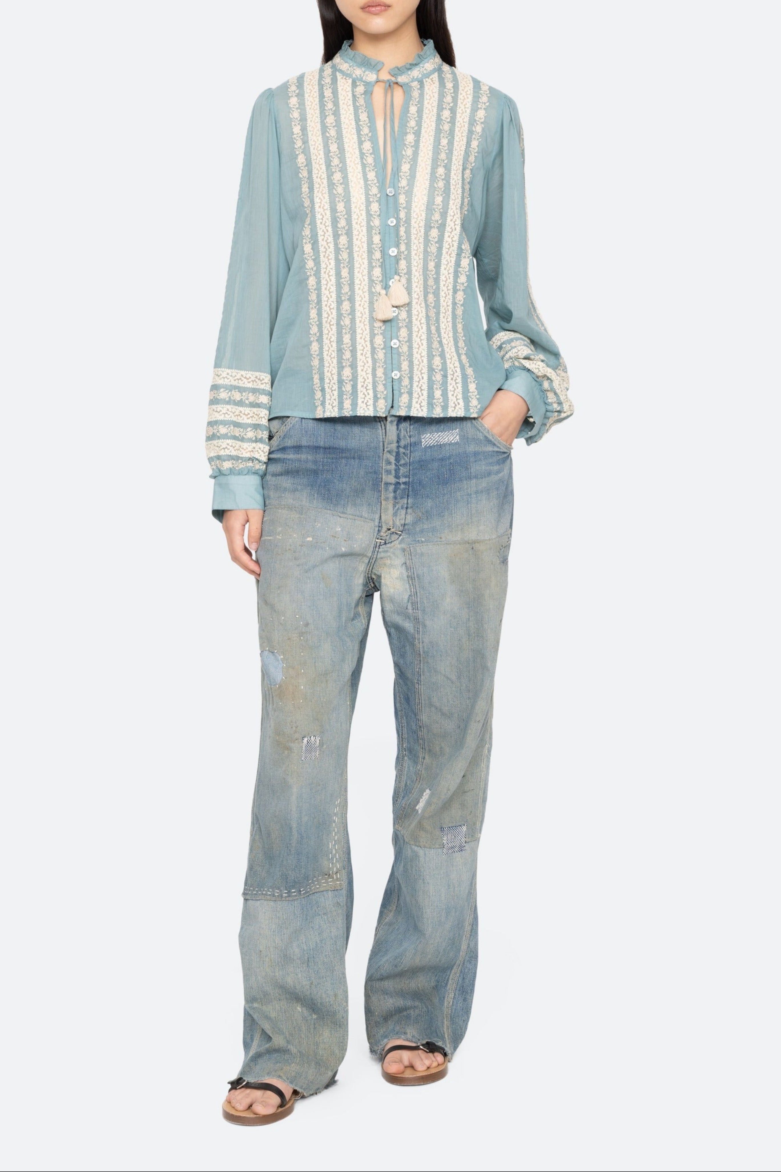 KIRSTEN PRINT L/SLV TOP (D2)