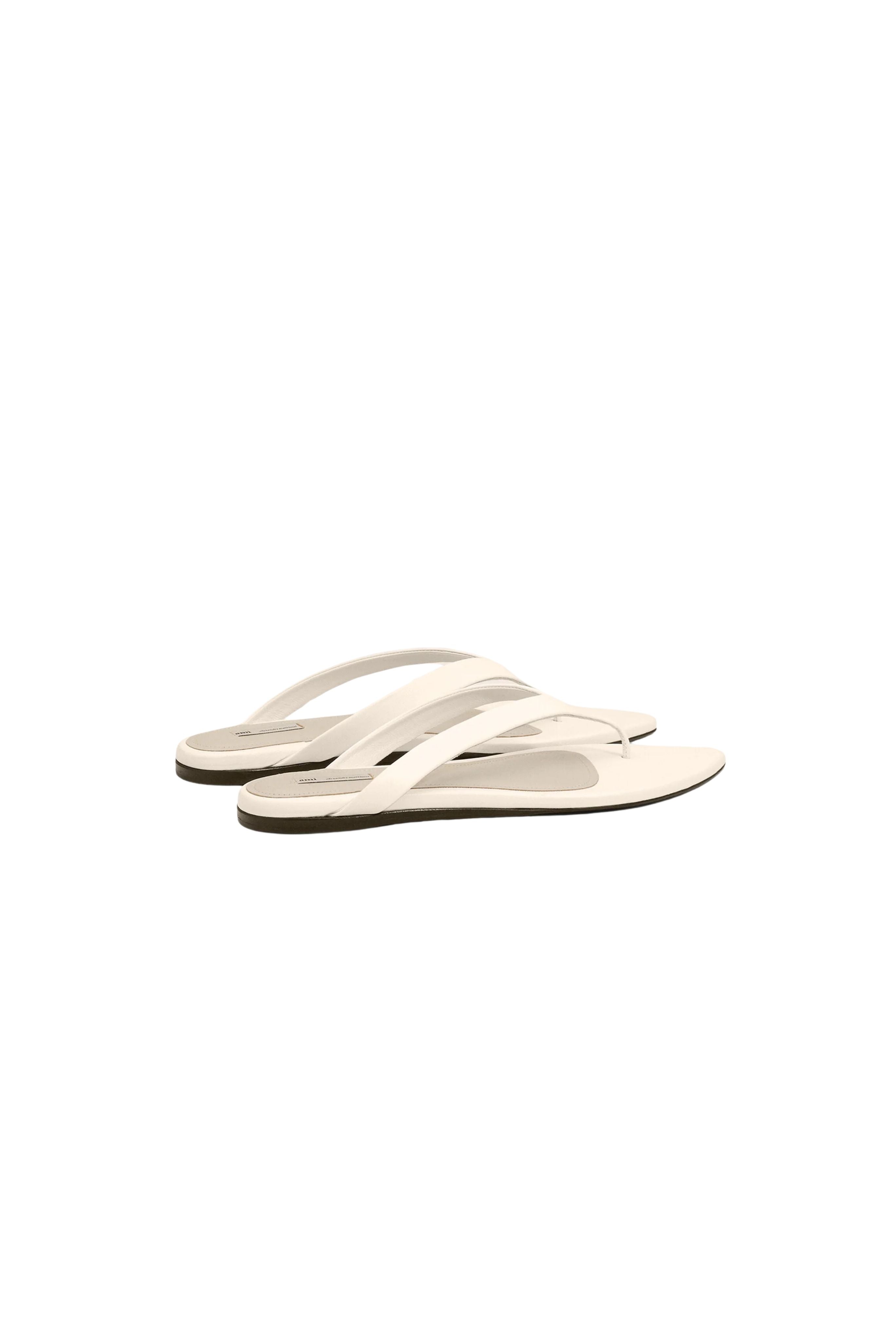 Pointed Toe Flip Flops - Cream