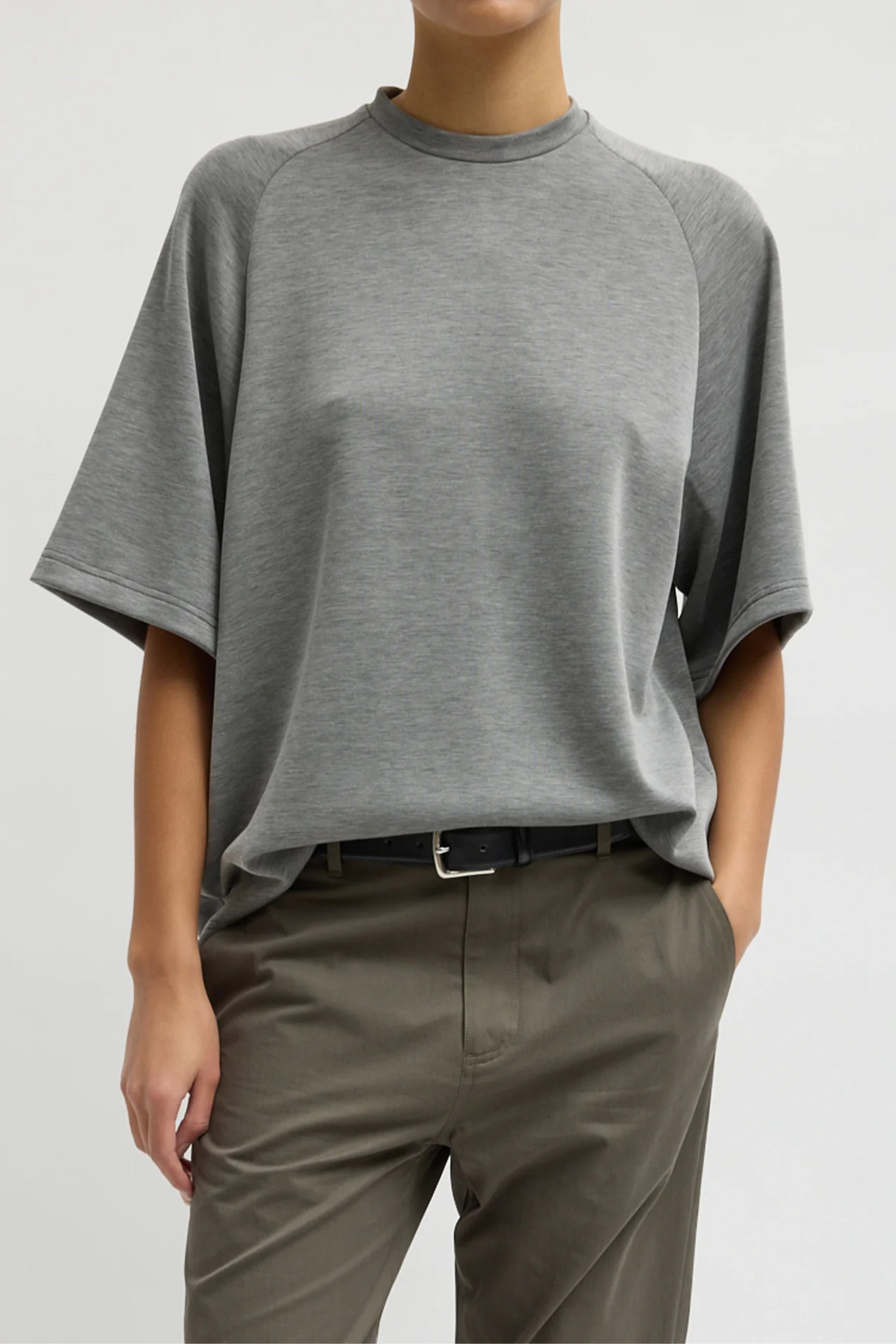 Feather Weight Viscose Neoprene Short Sleeve T - Bordeaux
