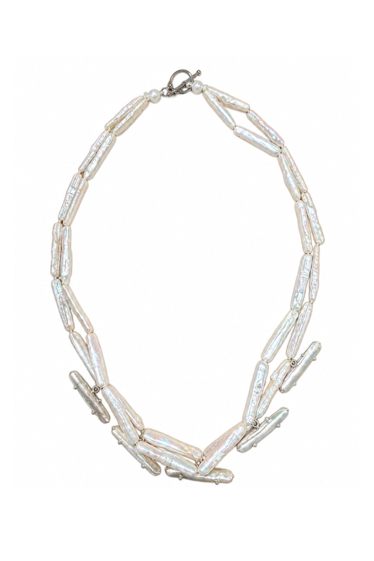 19.5" Coin Pearl Necklace With Sterling Coral Closure