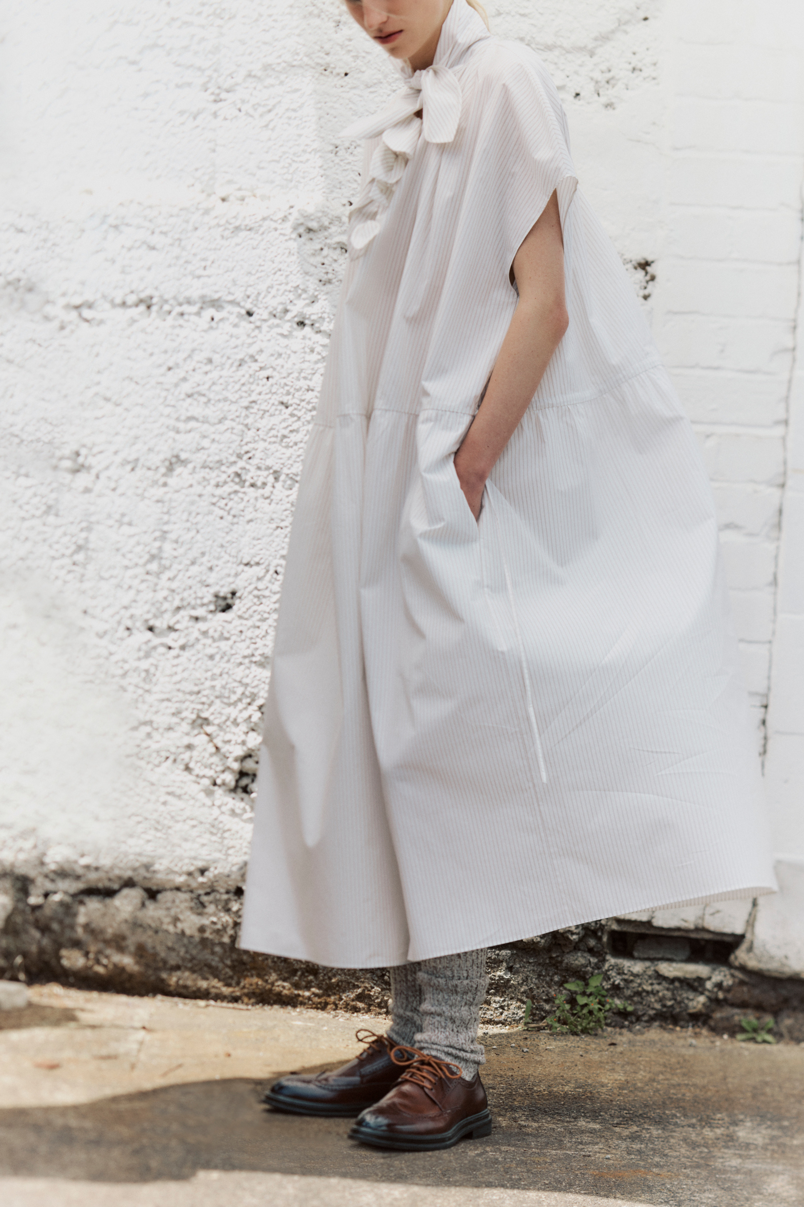 Drop Sleeve Painter's Dress - Rust