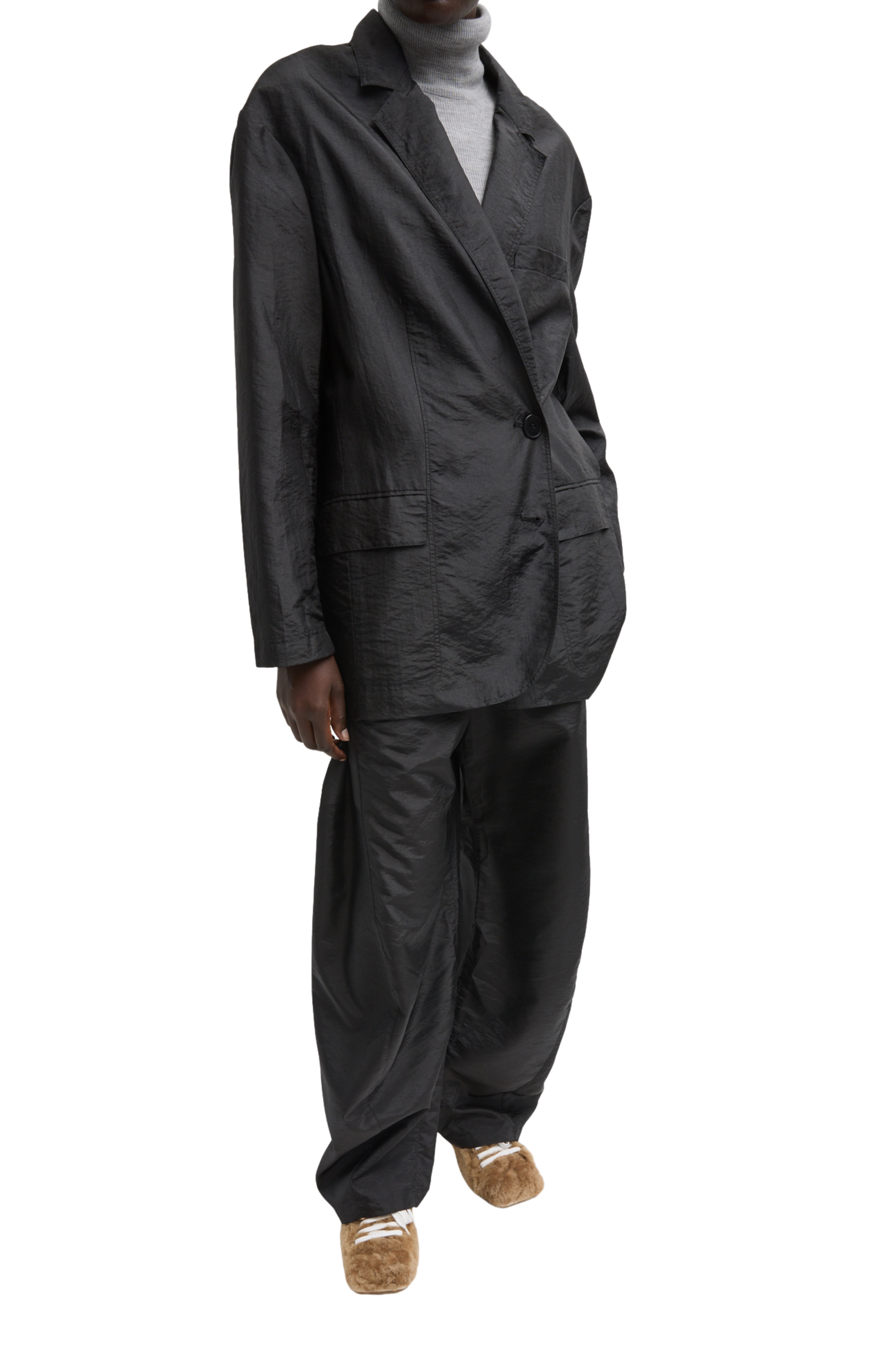 Crispy Nylon Liam Blazer - Black