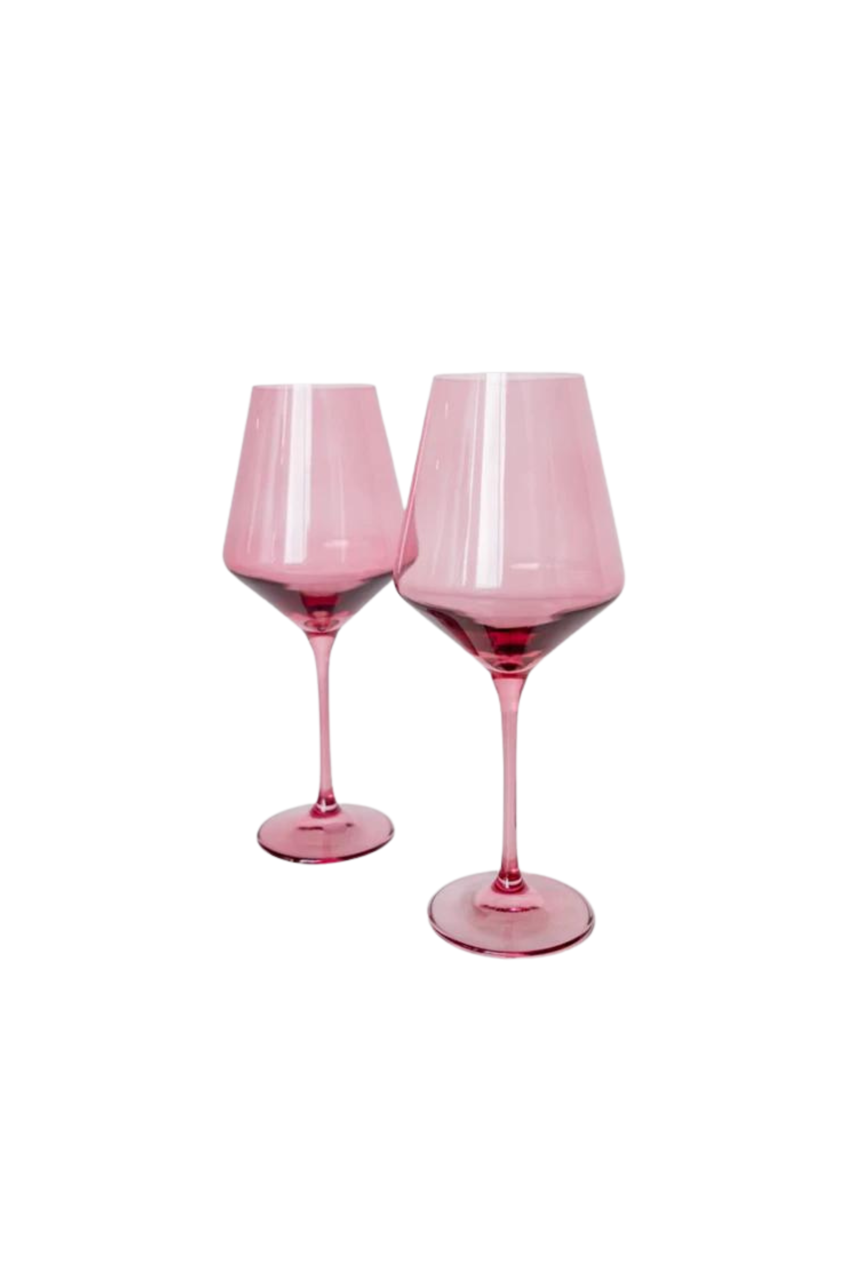 Estelle Colored Glass Wine Stemware Set of 2 in Rose