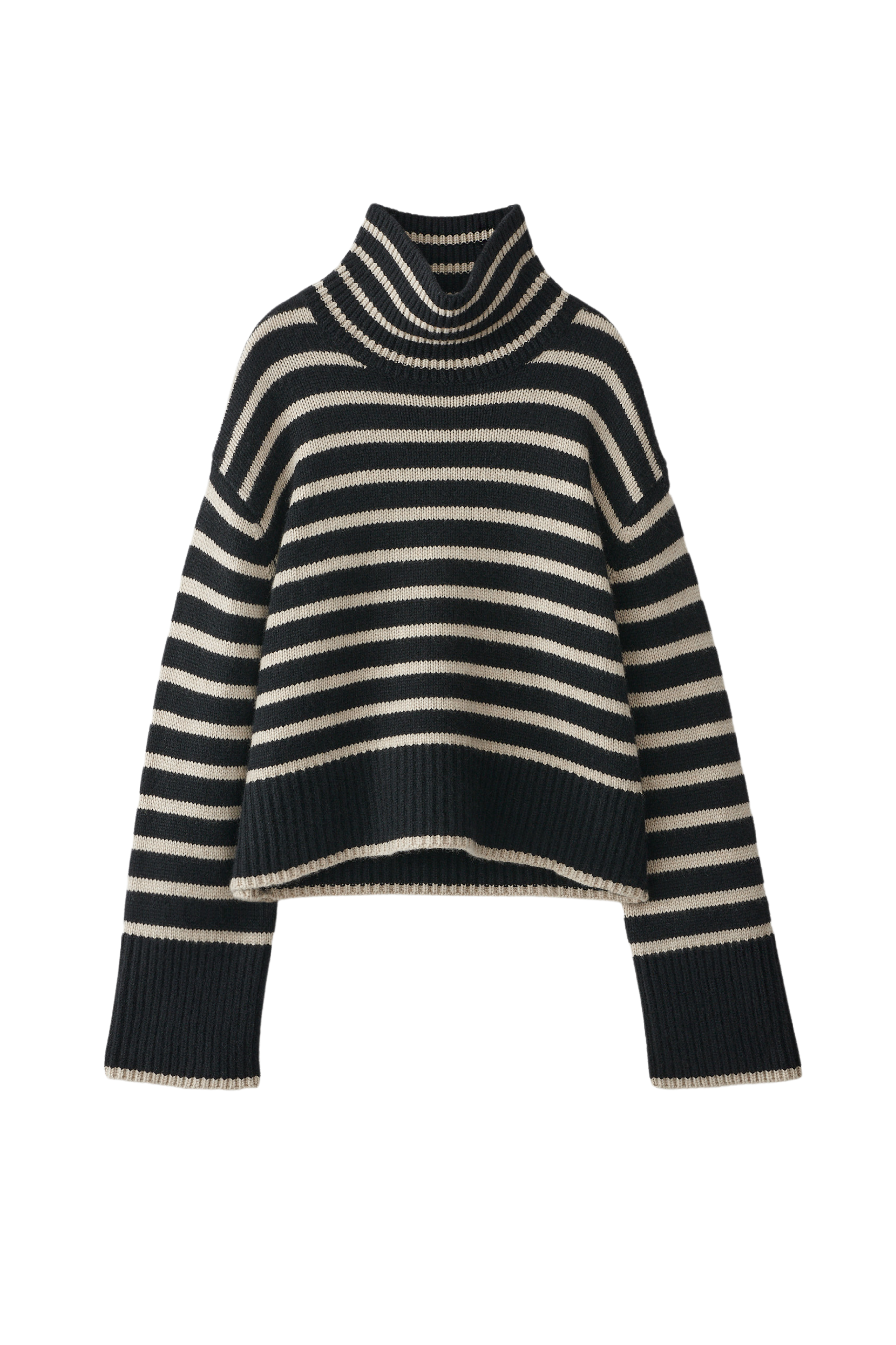 LISA YANG Fleur Fleur Cashmere Stripe Turtleneck Sweater