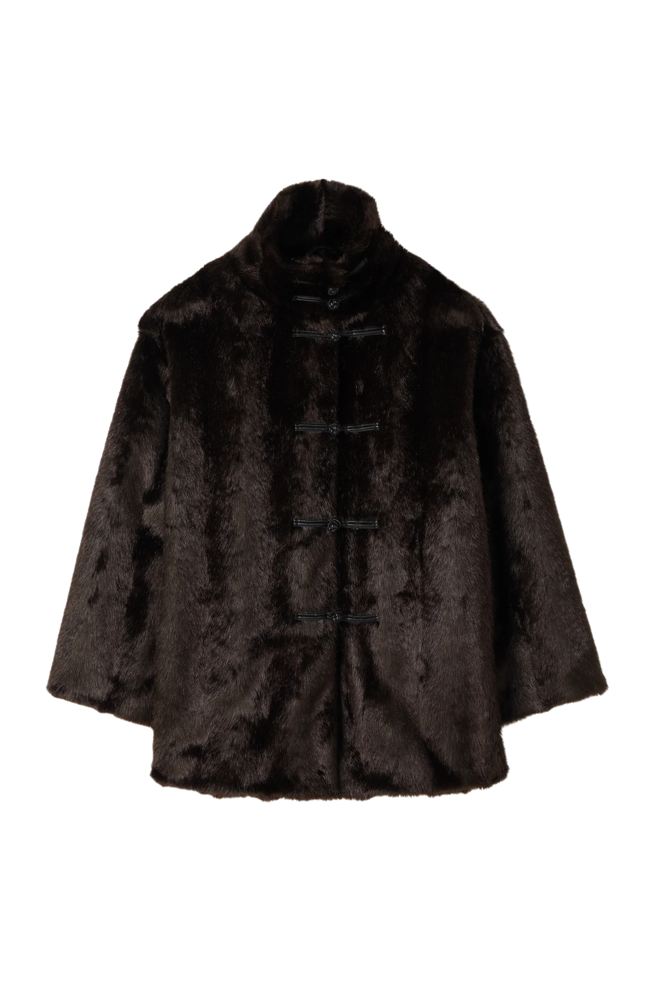 Mandarin Faux Fur Short Coat