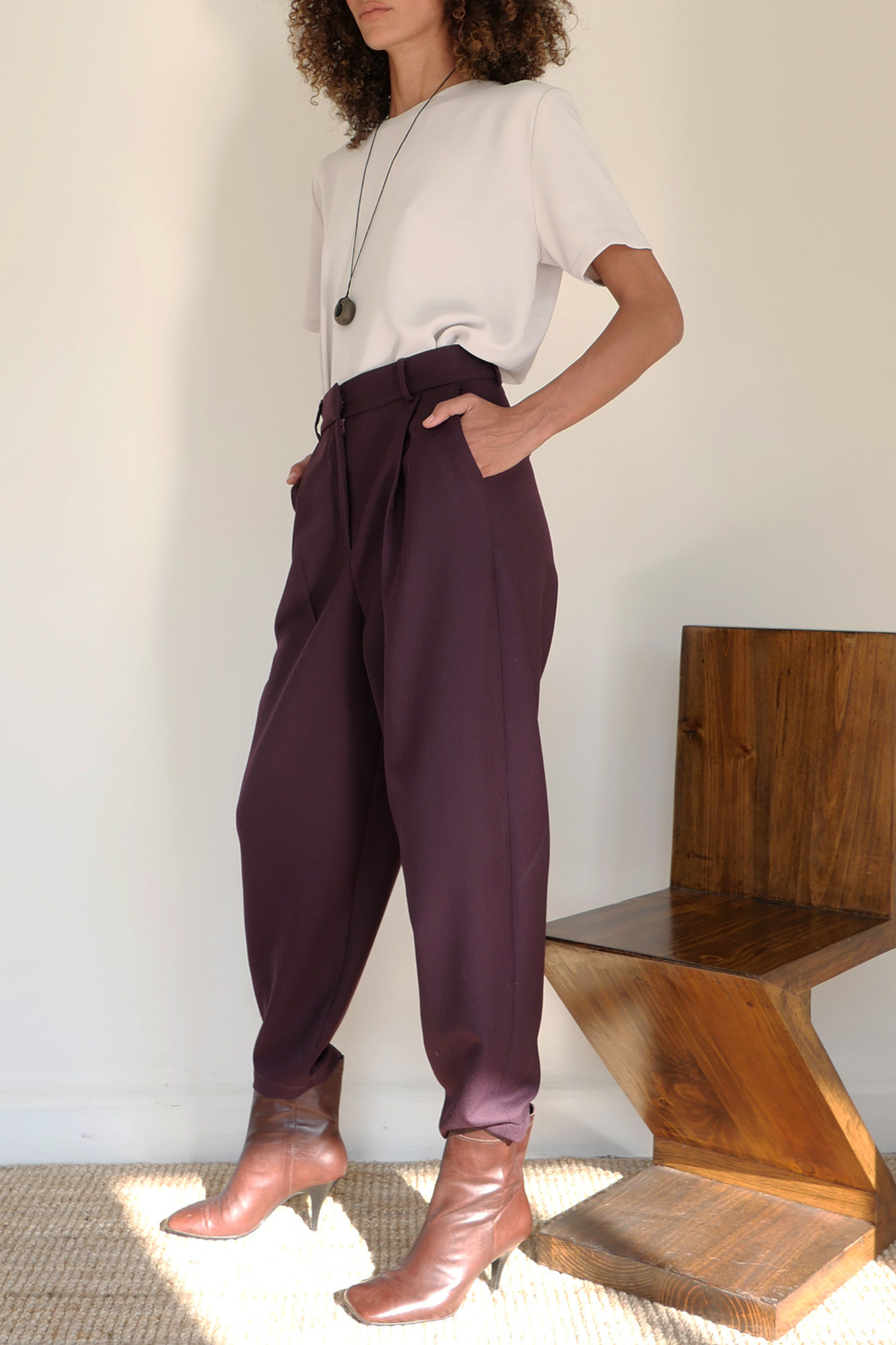 Barrel Trouser - Plum