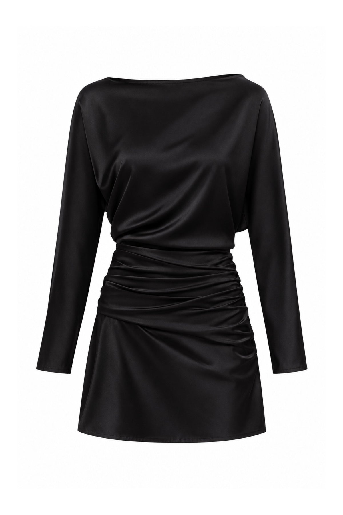 Freda Silk Mini Dress - Black