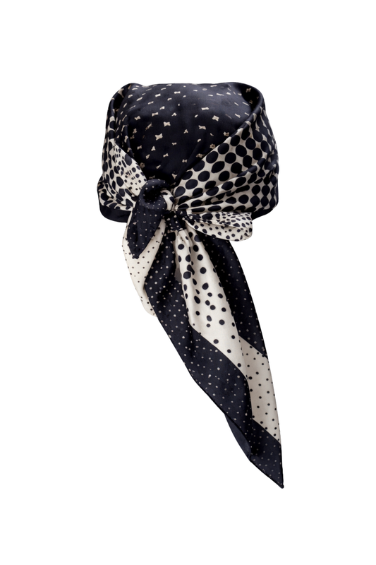 Halftone Wiggle Dot Silk Scarf