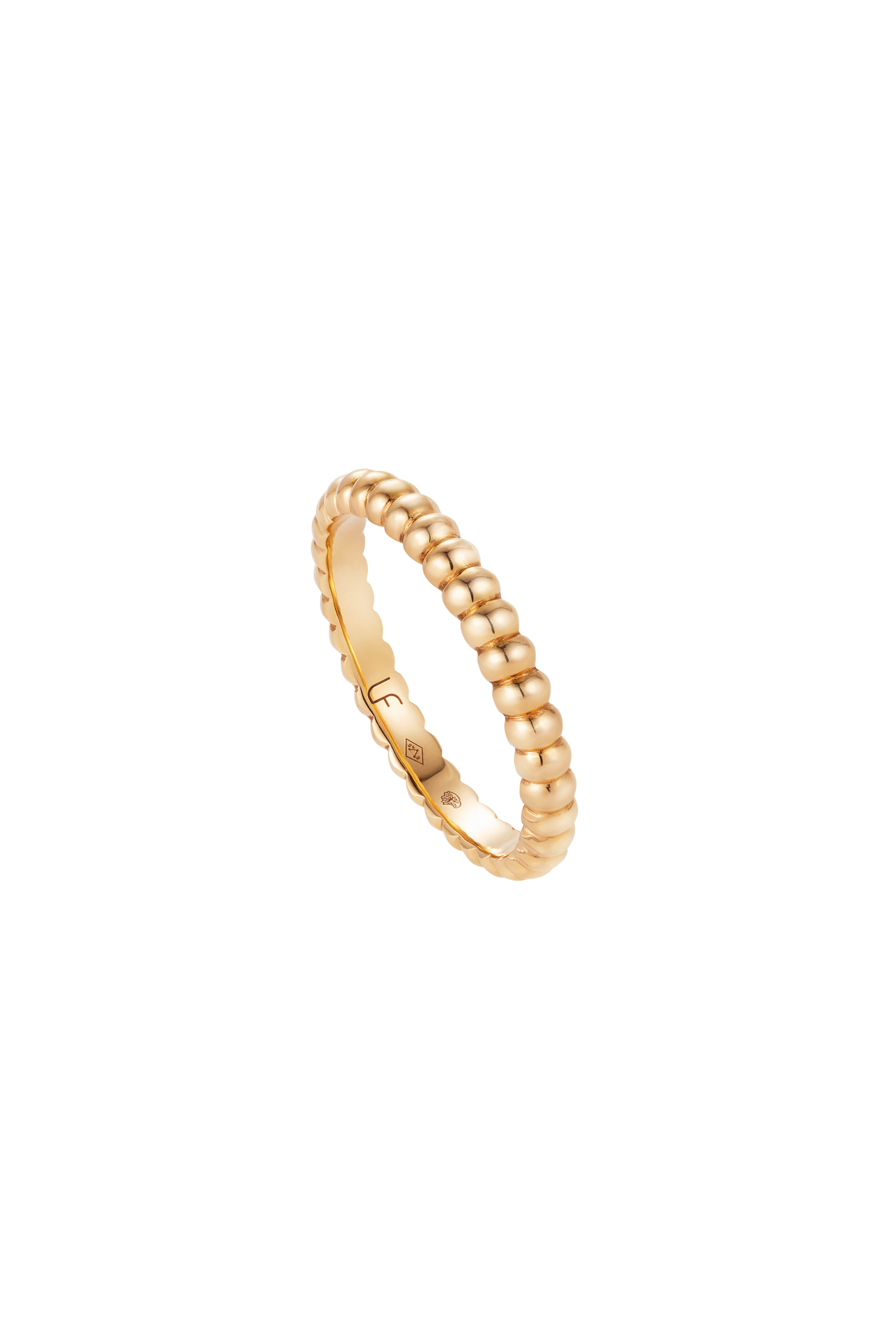 Beaded Thin Band - 18k Rose Gold (Mirror Finish)