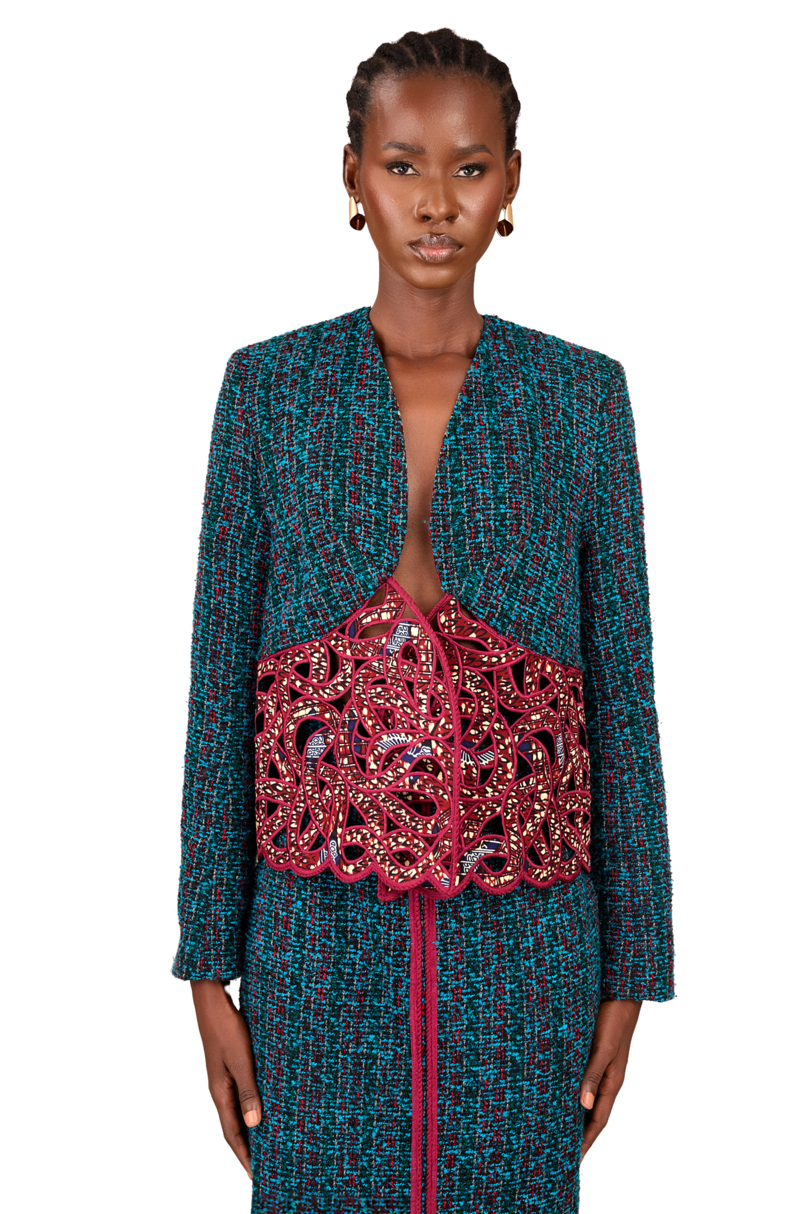 CHRISTIE BROWN x McMullen Tasha Teal Tweed Jacket