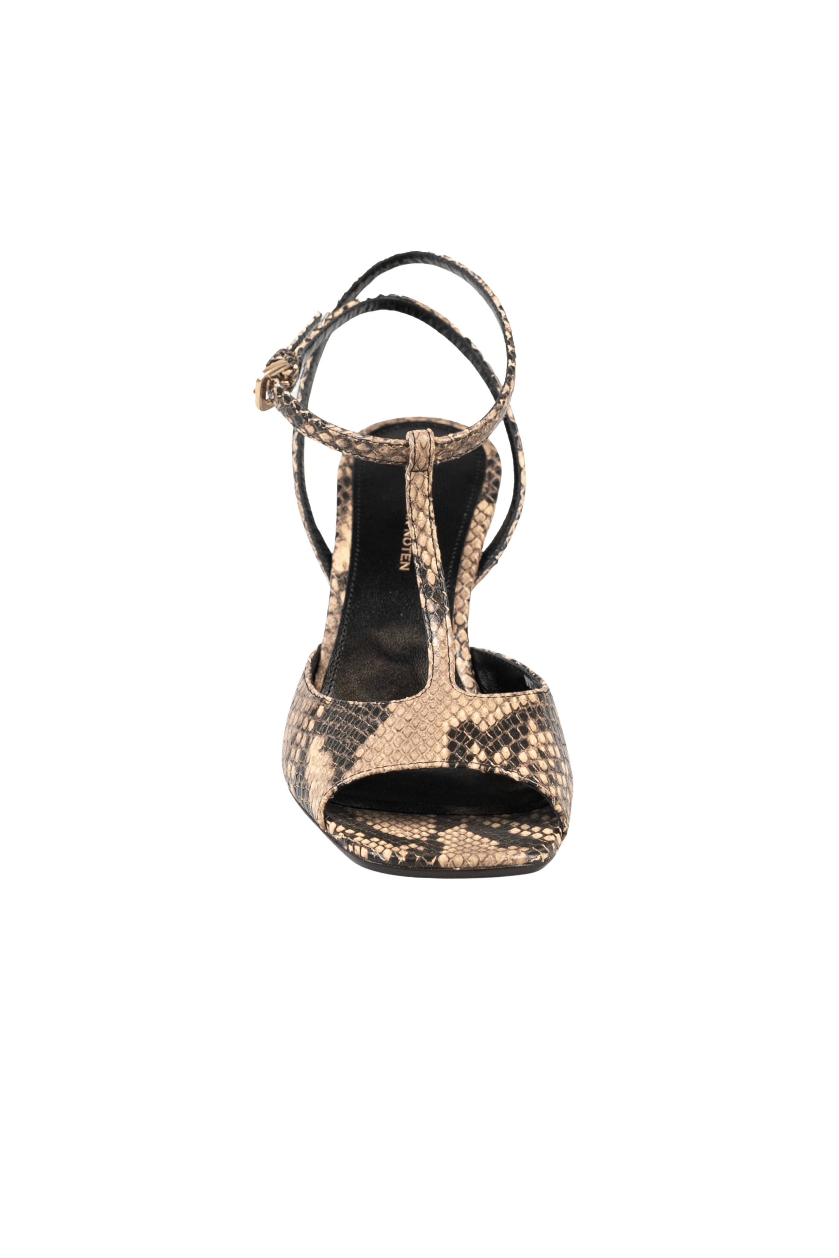 DRIES VAN NOTEN Python T-Strap Wedge Sandals