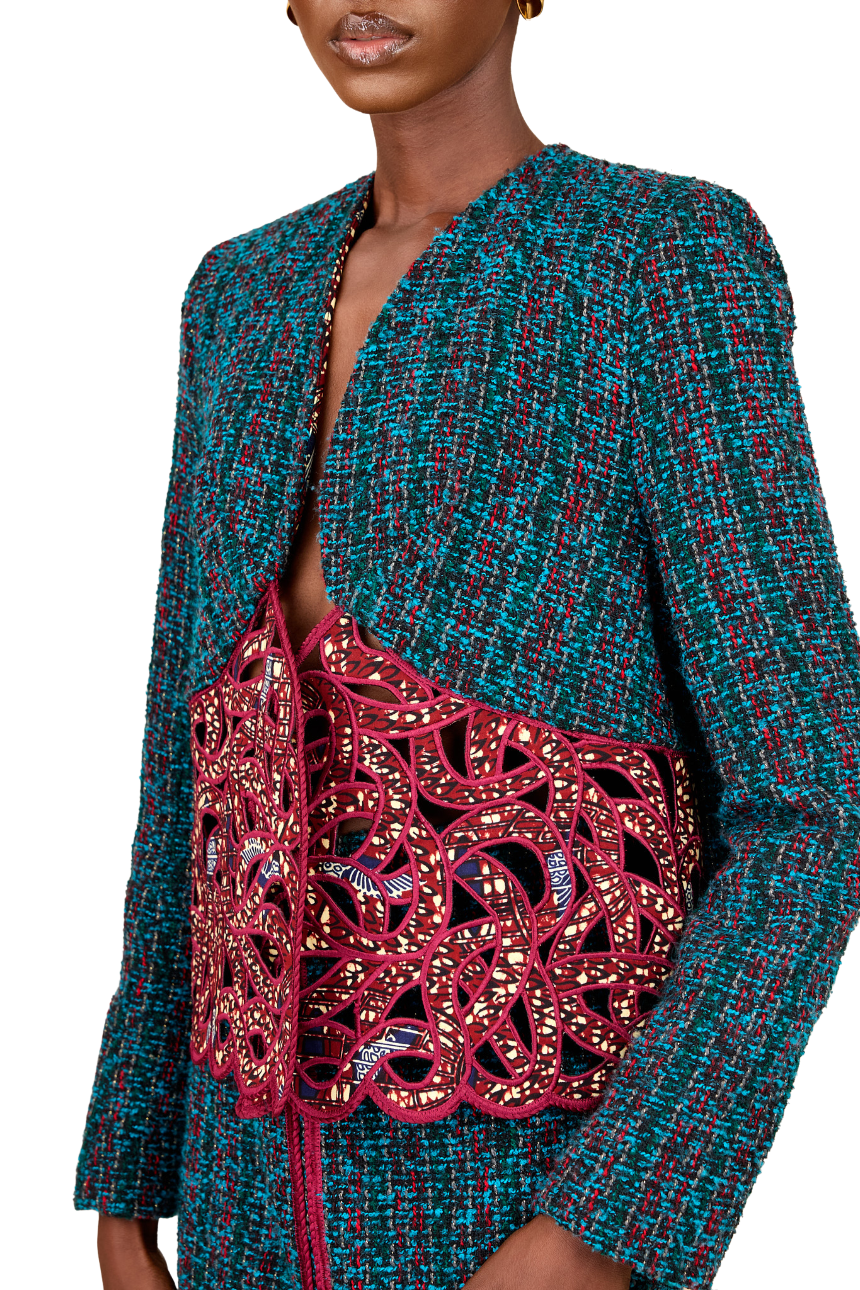 CHRISTIE BROWN x McMullen Tasha Teal Tweed Jacket