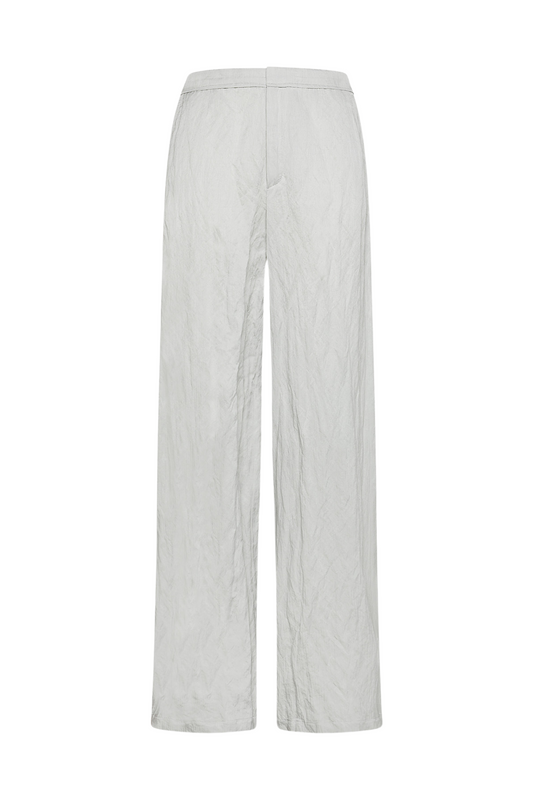 Crinkled Cotton Flared Pants