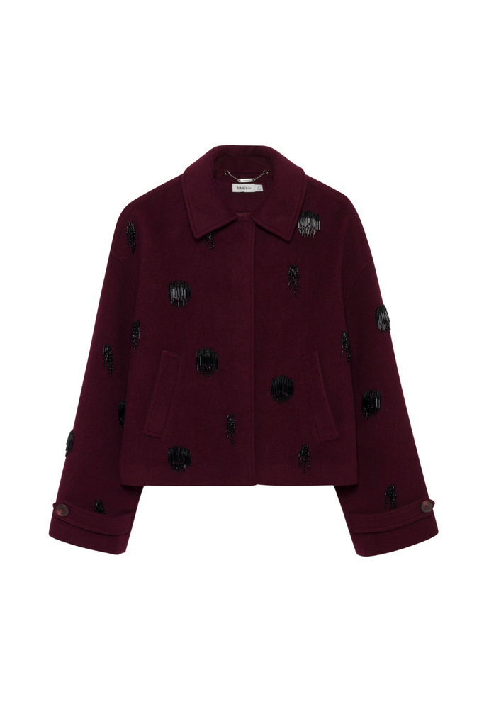 Katya Embellished Jacket in Red