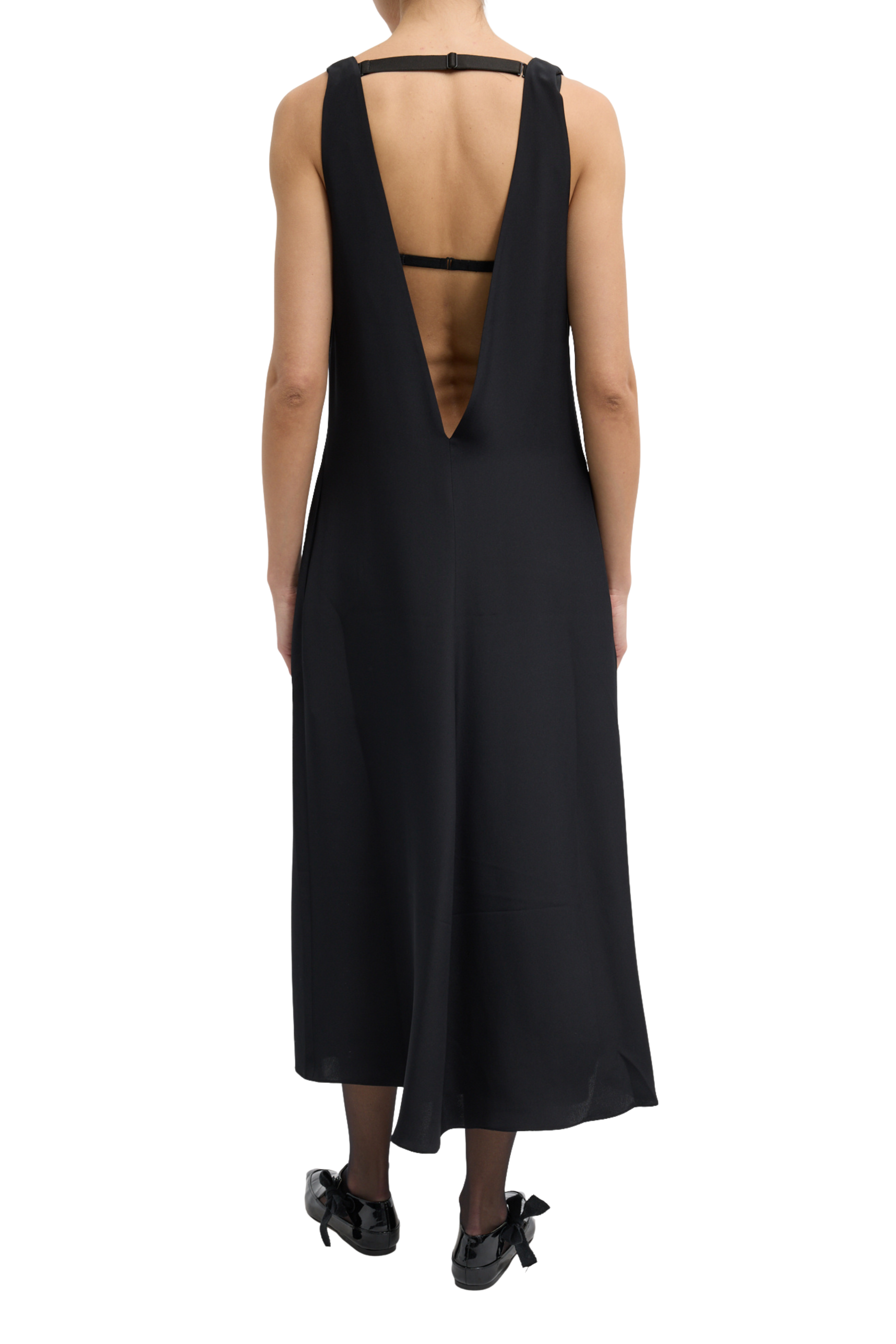 4 Ply Silk V-Neck Dress with Bra