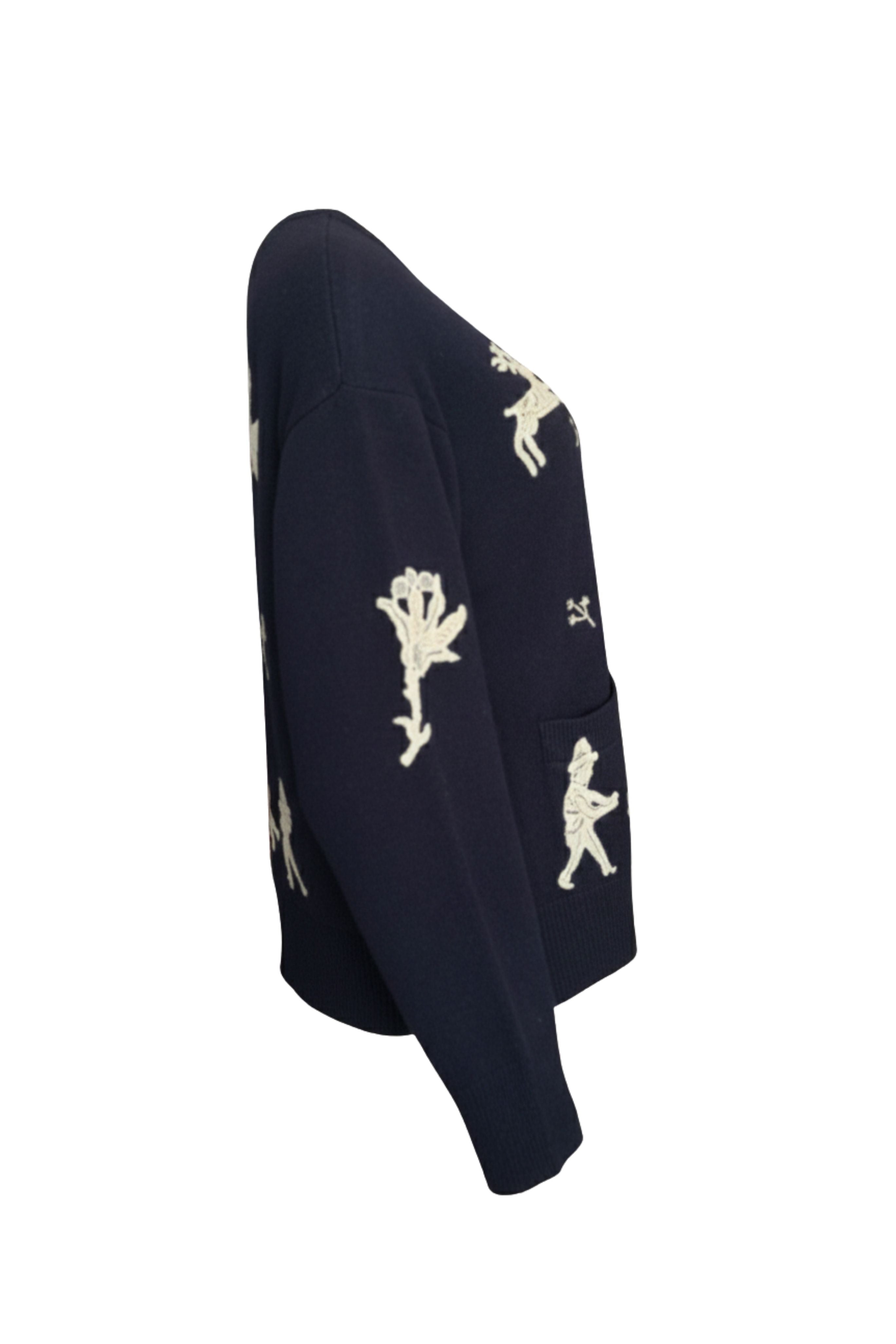 Mika Applique Cardigan - Navy