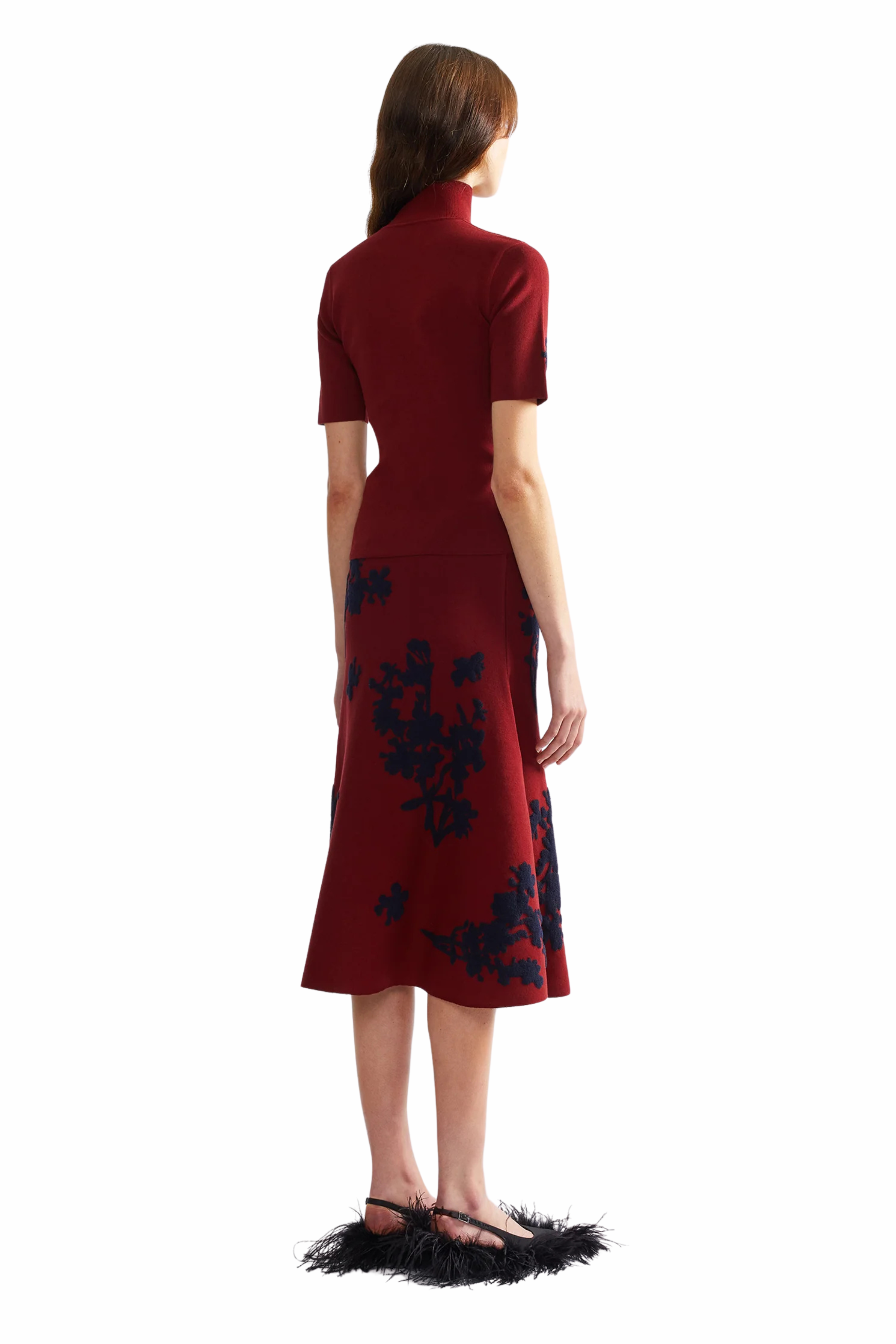 Jacquard Midi Knit Skirt