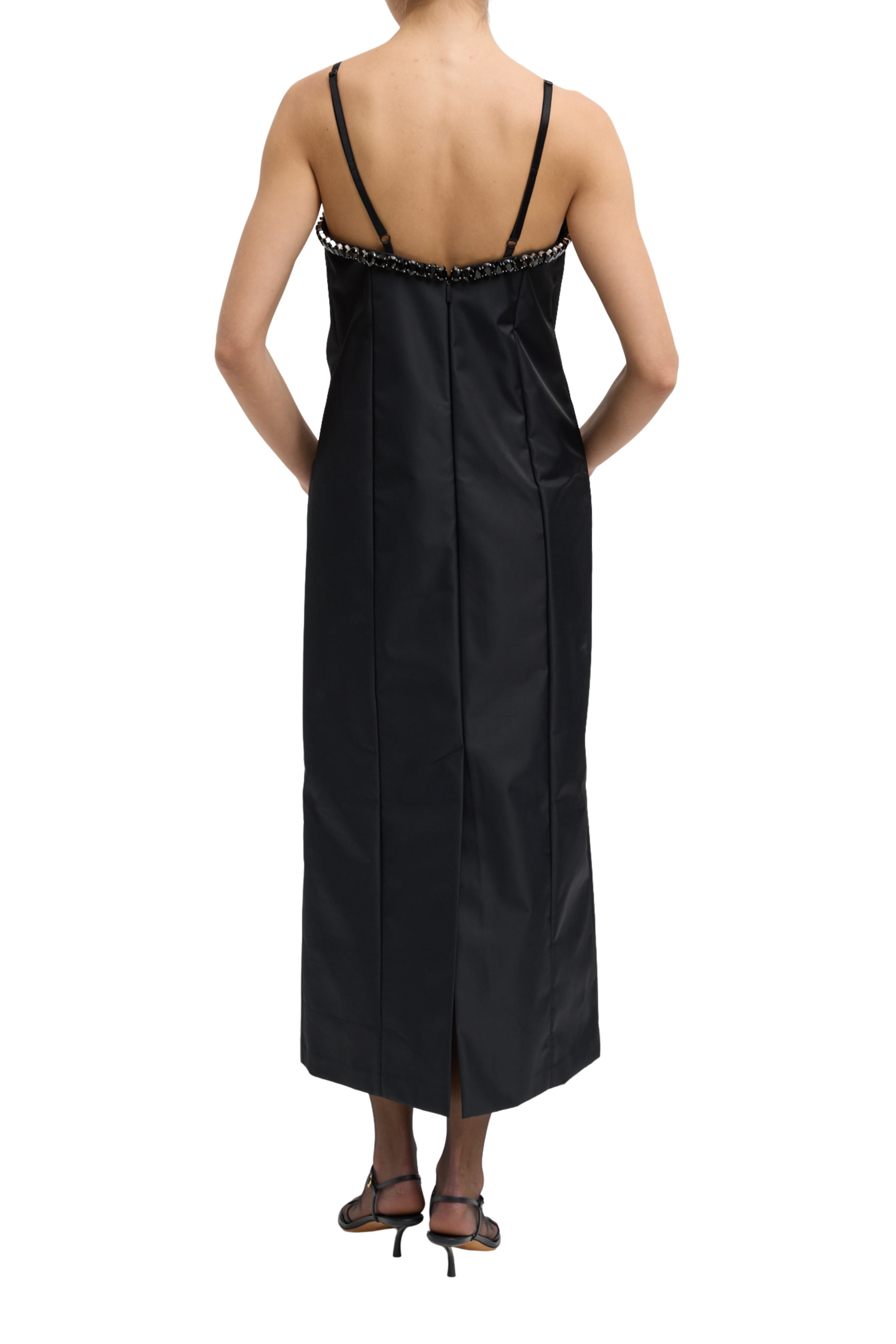 Bonded Nylon Beaded Strappy Dress