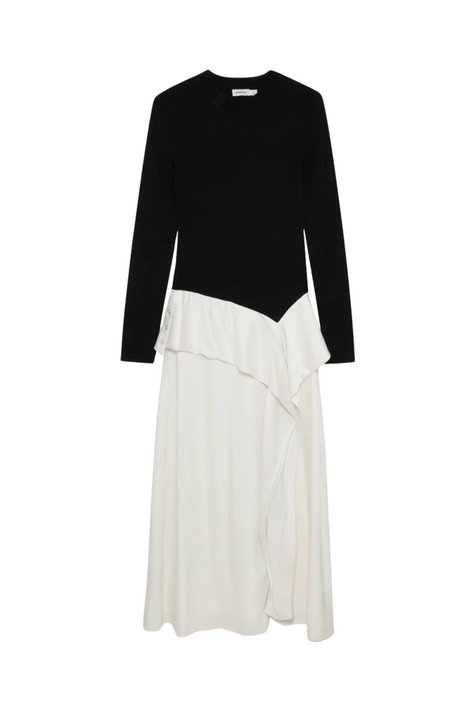 Ornella Knit Satin Midi Dress