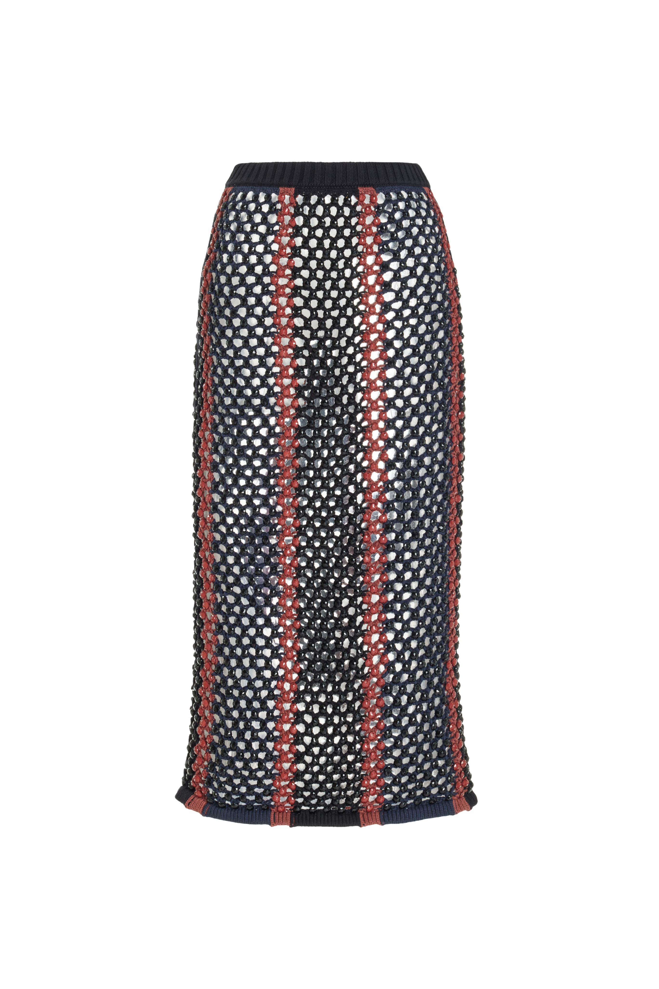 Crystal Mesh Spice Stripe Skirt