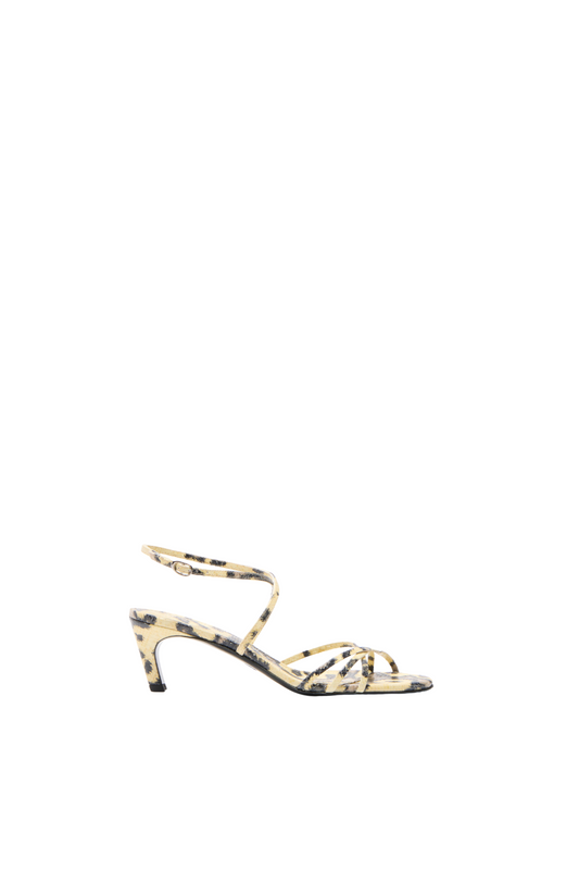 Uma Ankle Strap Sandals In Embossed Python