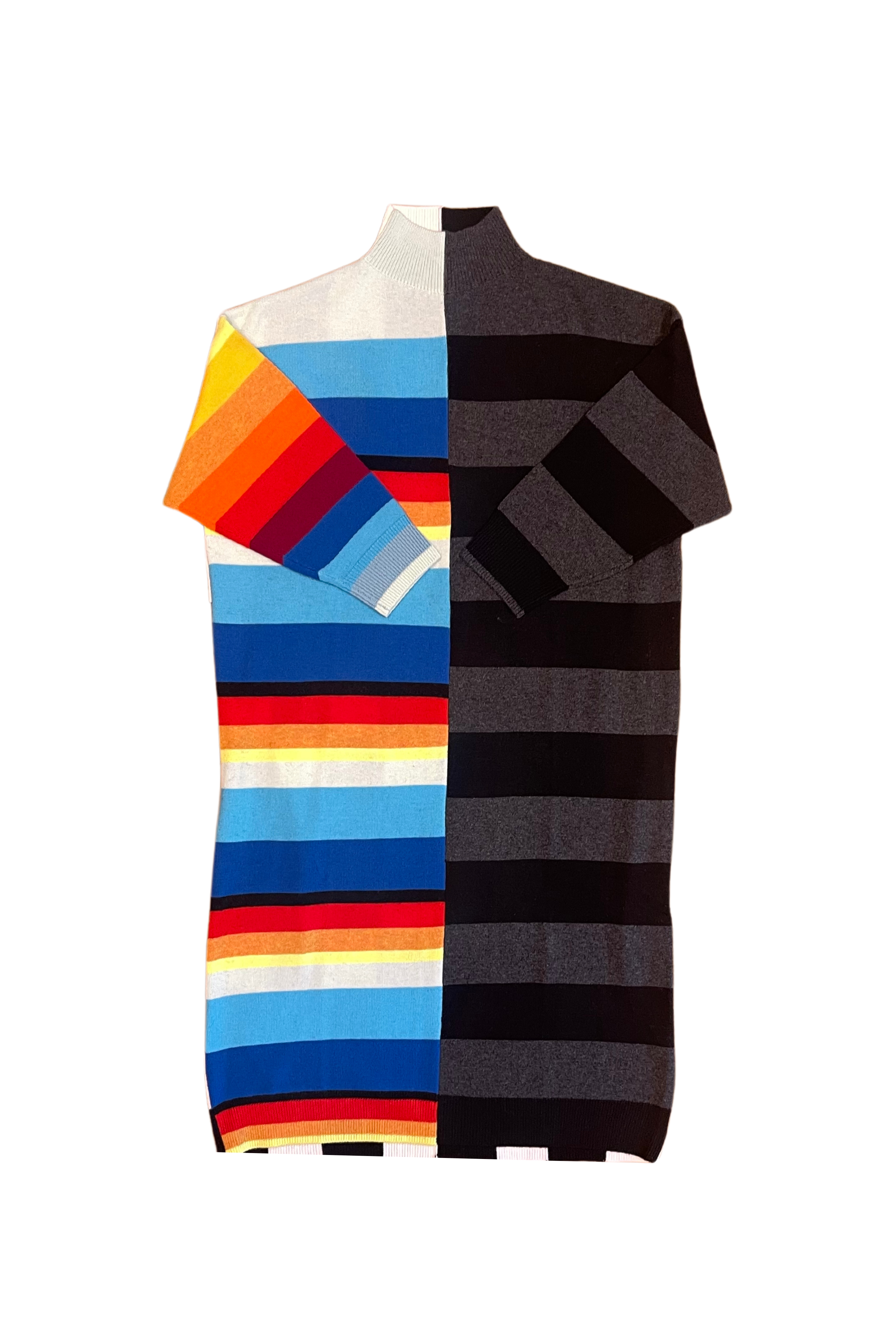 CHRISTOPHER JOHN ROGERS Oversized Stripe Mock Neck Sweater Dress