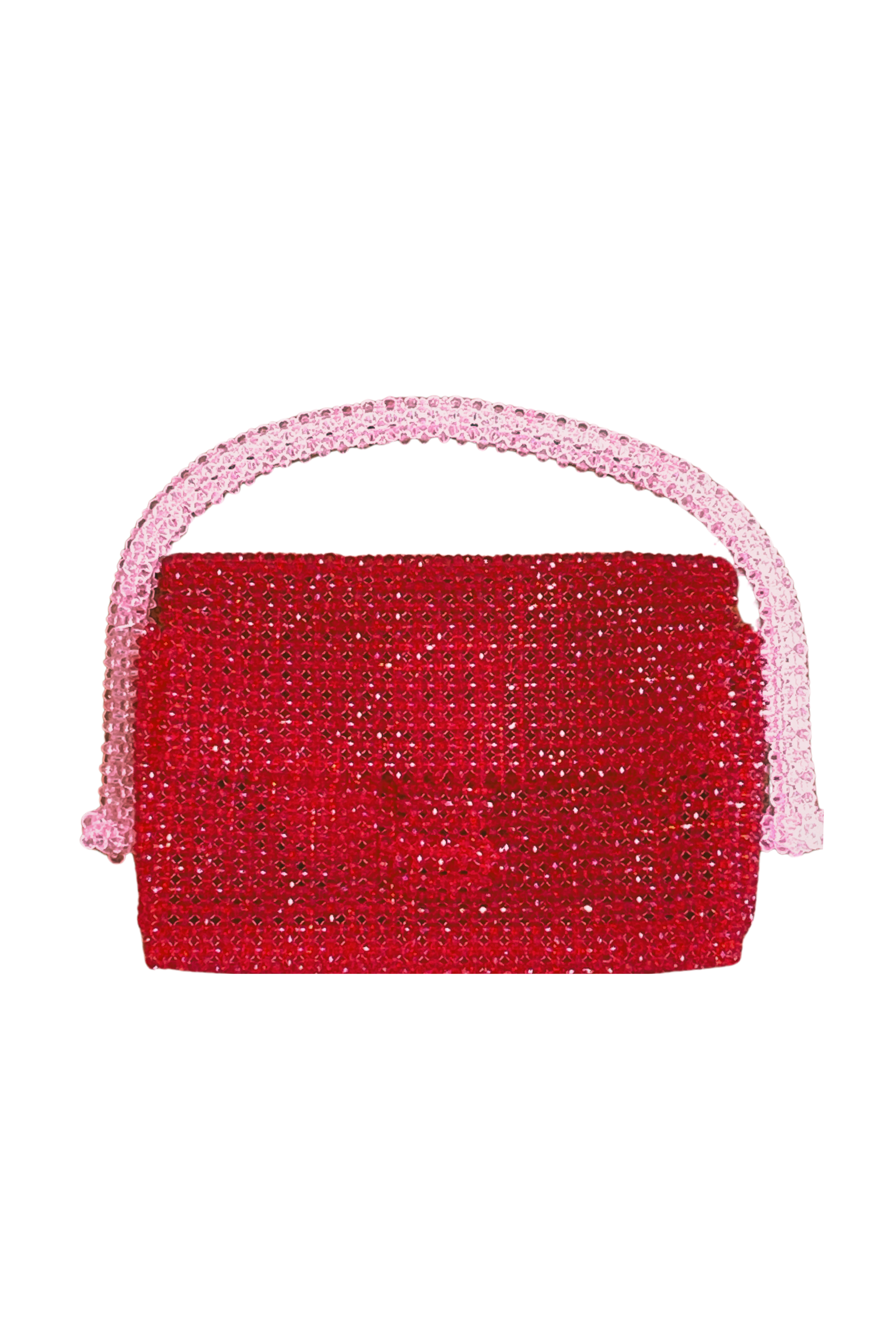 LISA FOLAWIYO Beaded Classic Handbag in Red