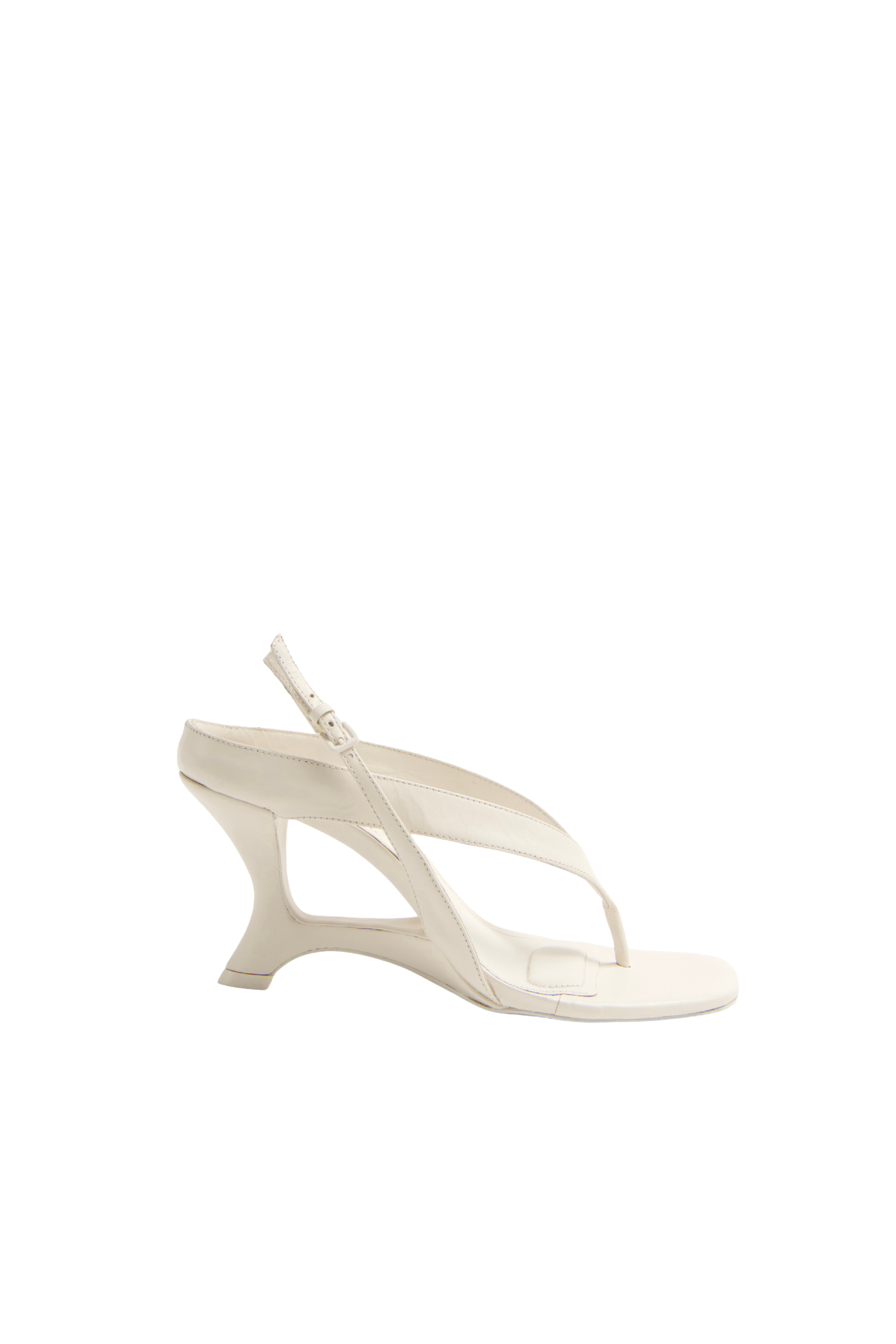 Darya Leather Wedge Thong Sandal in White