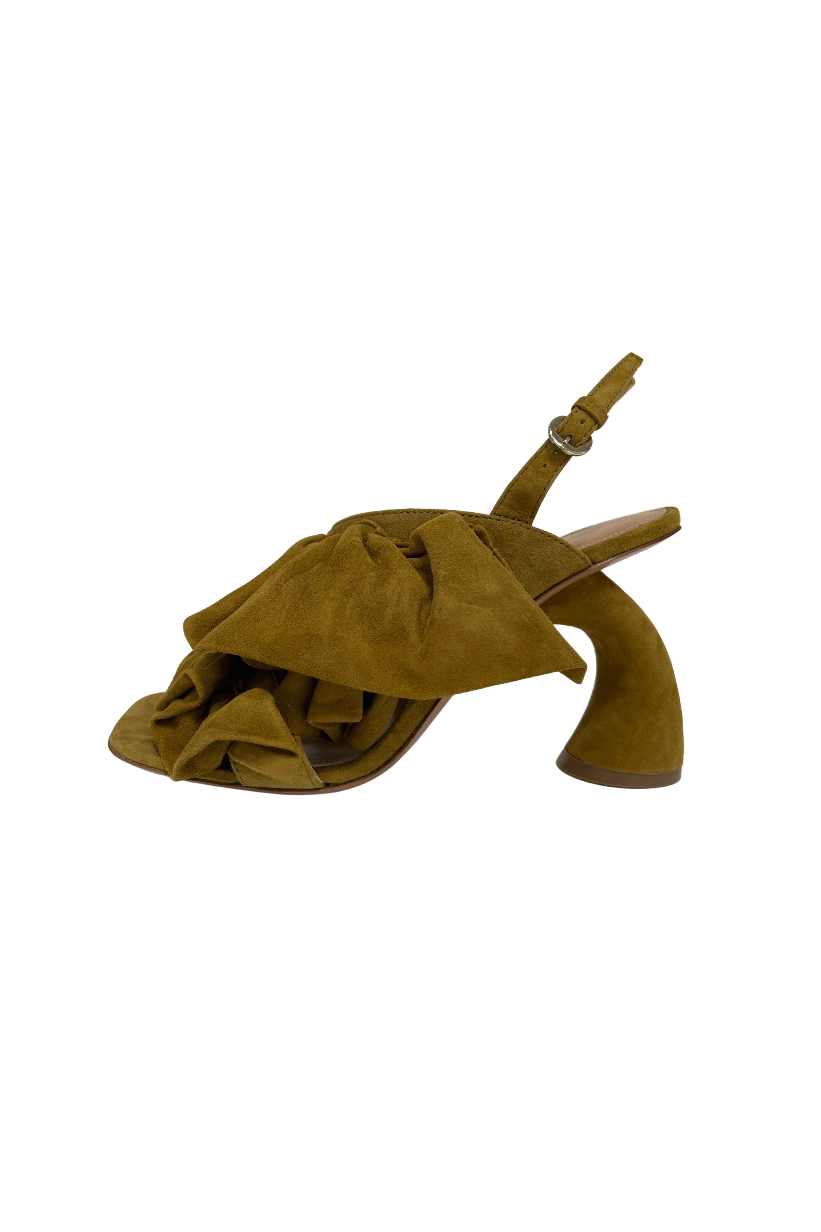 Dries Van Noten Ruffle Sandal in Mustard