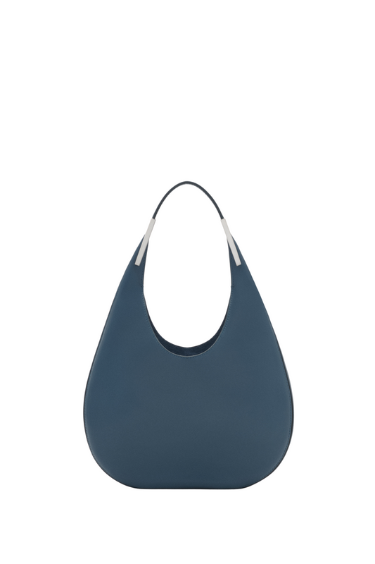 The Small Florence Hobo In Smooth Calf Leather - Ocean