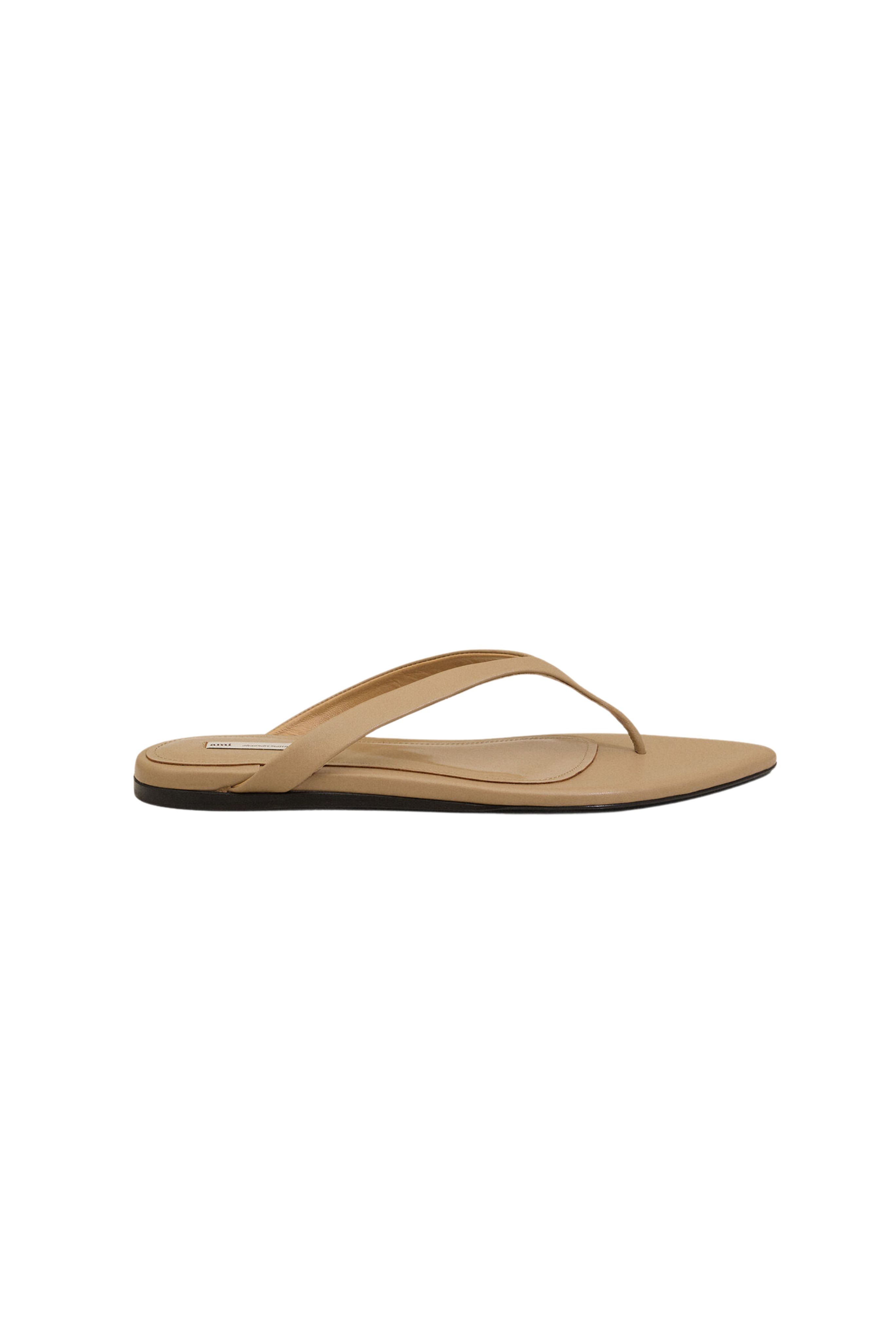 Pointed Toe Flip Flops - Beige