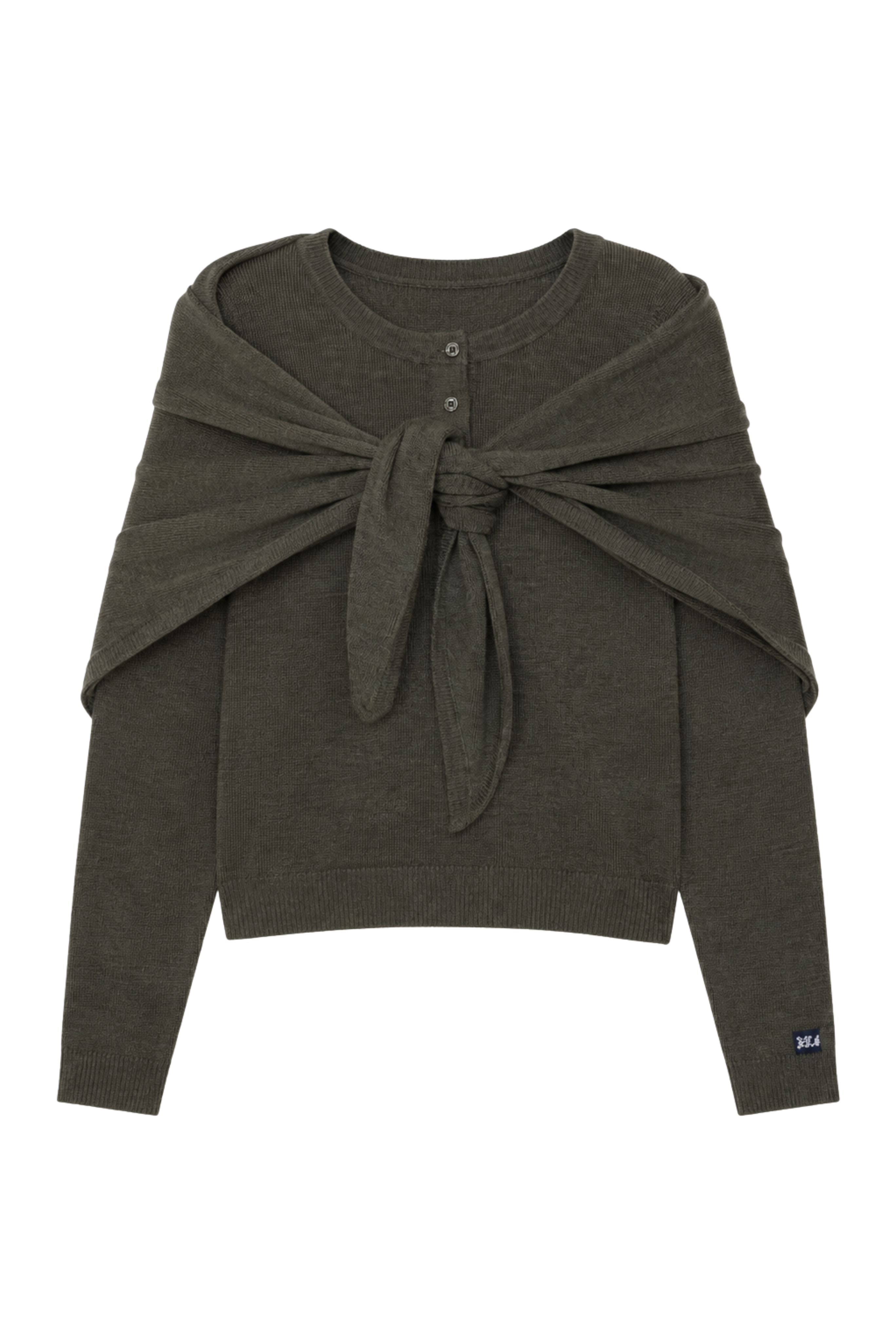 Jane Henley Sweater With Scarf