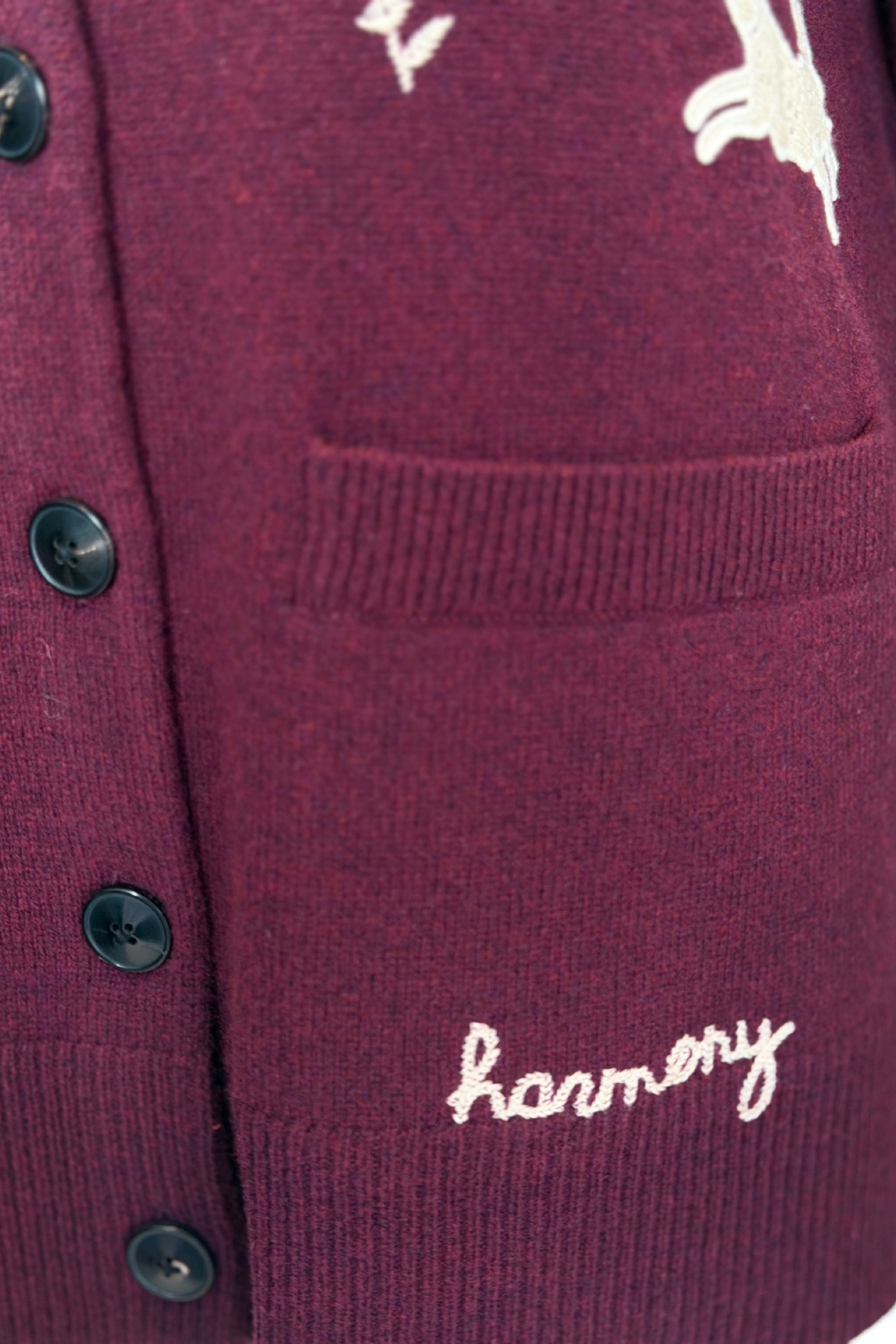 Mika Applique Cardigan - Burgundy