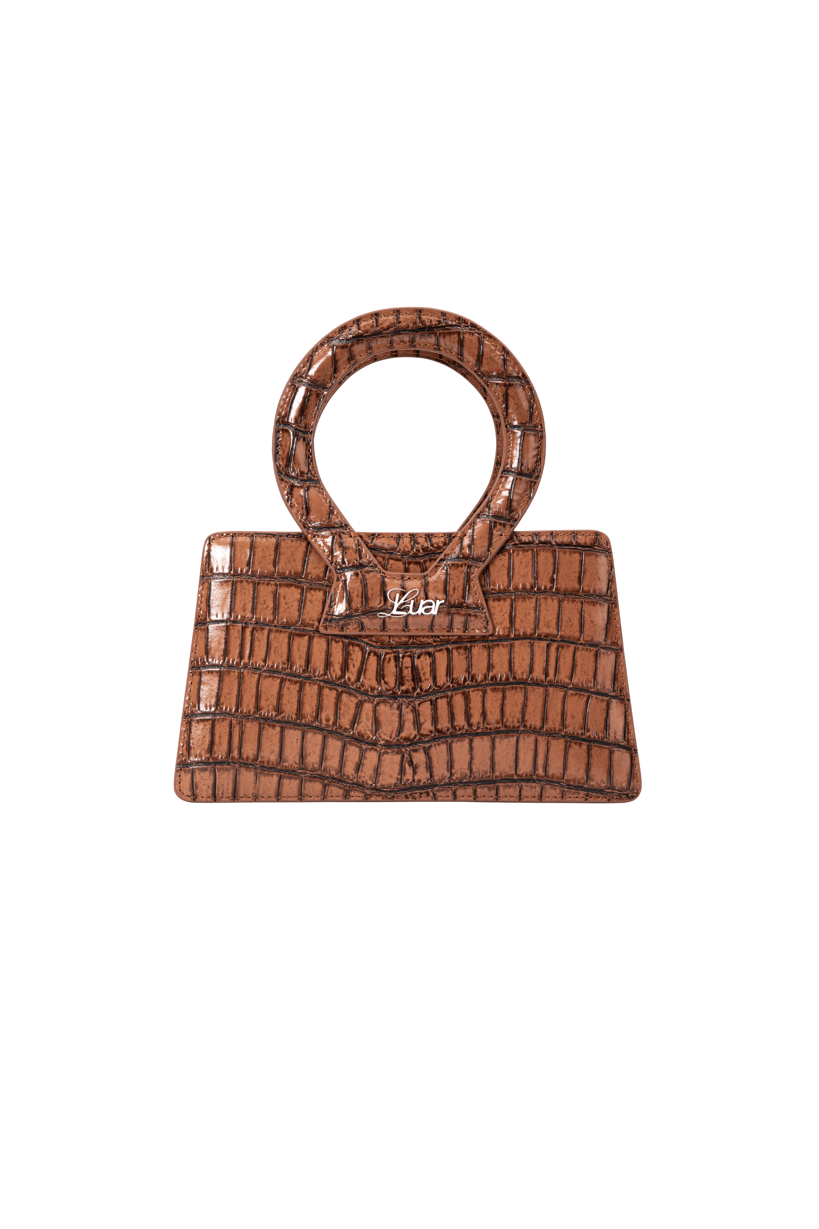 Ana Small Brown Croc Bag