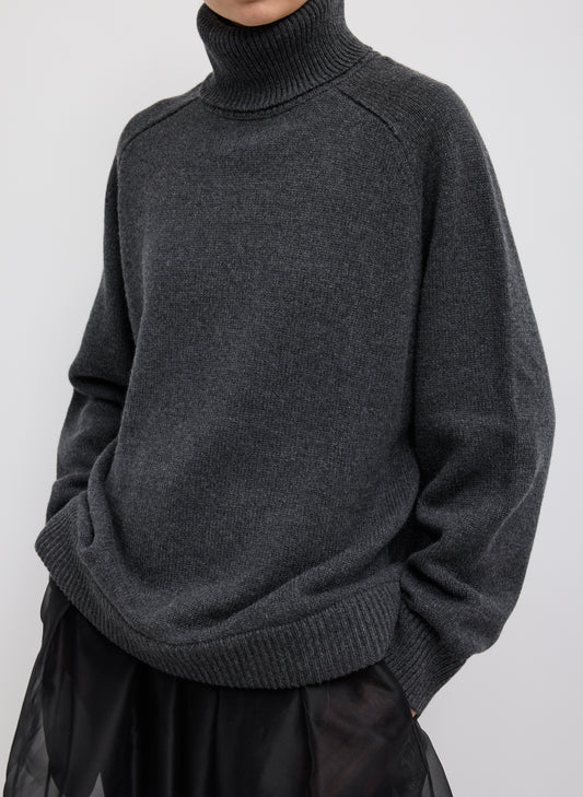 CASHMERE SWEATER TNECK OVERSIZED PULLOVER