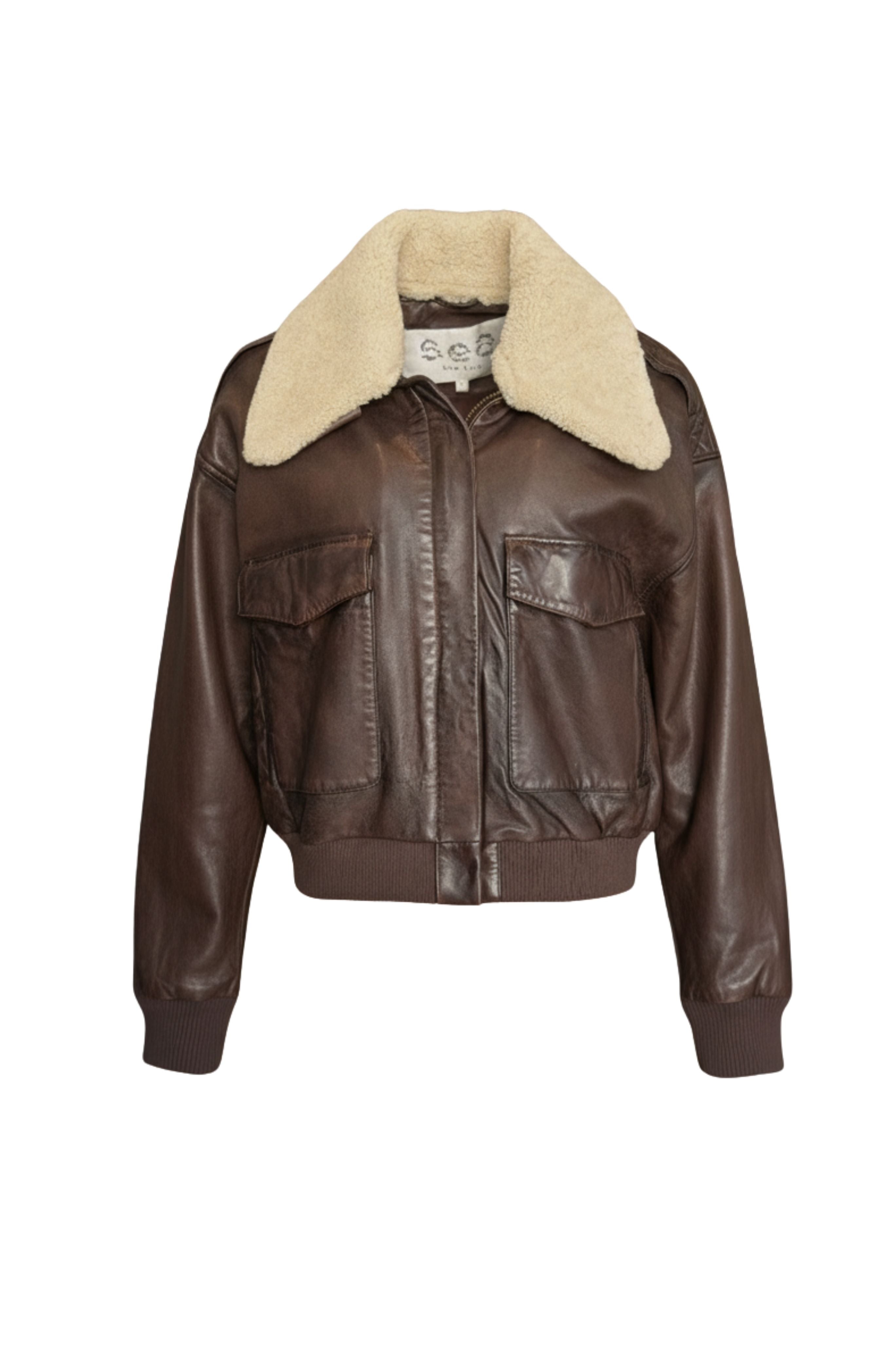 Lenoir Leather Cropped Bomber Jacket