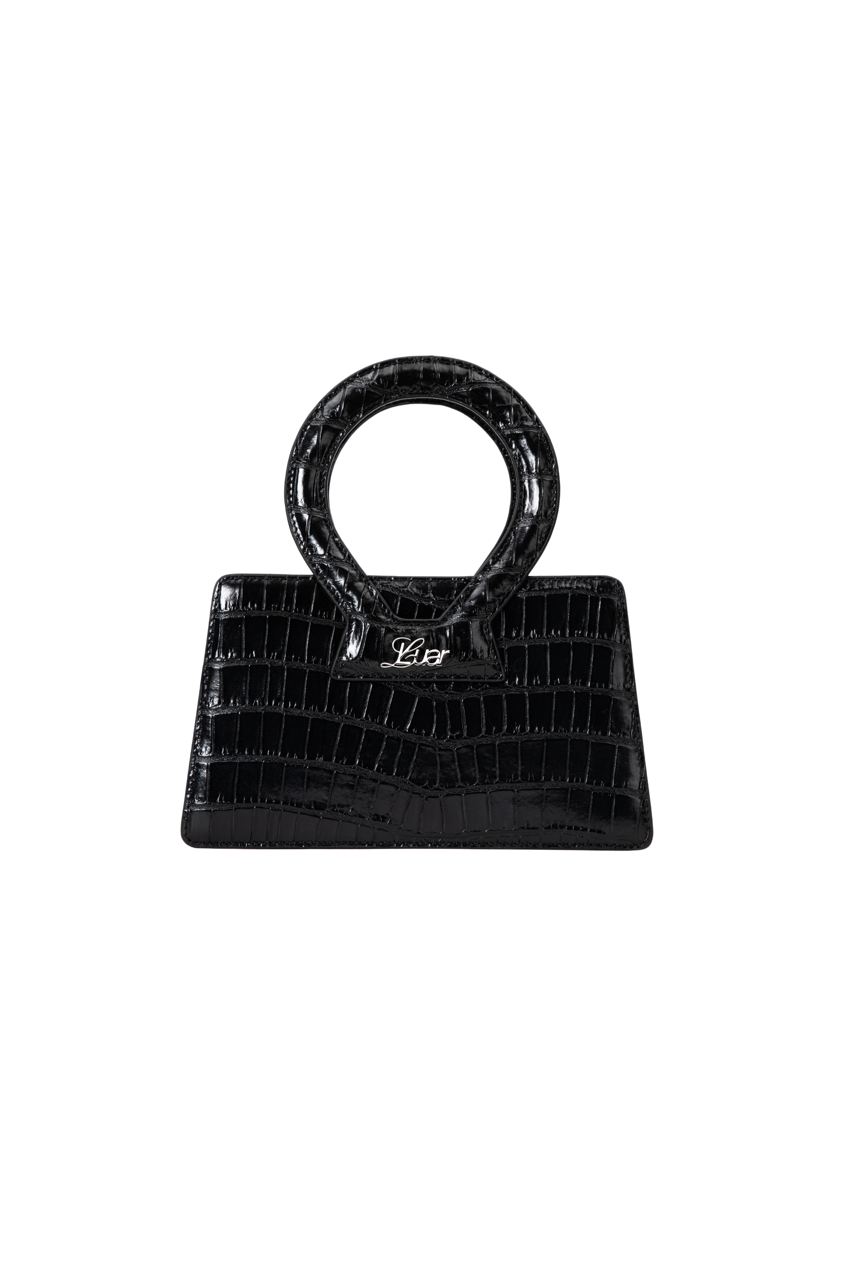 LUAR Ana Small Black Croc Bag