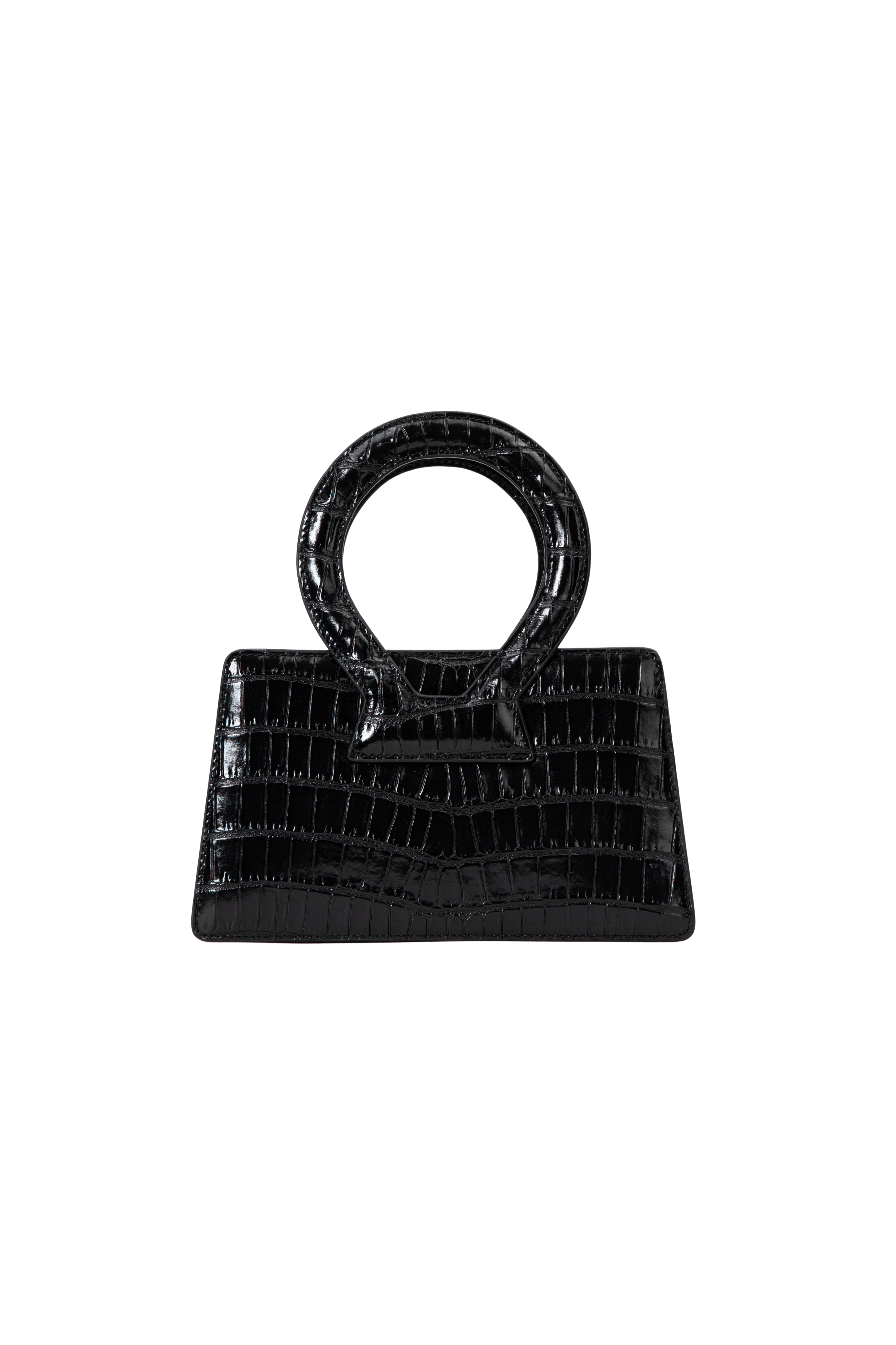 LUAR Ana Small Black Croc Bag