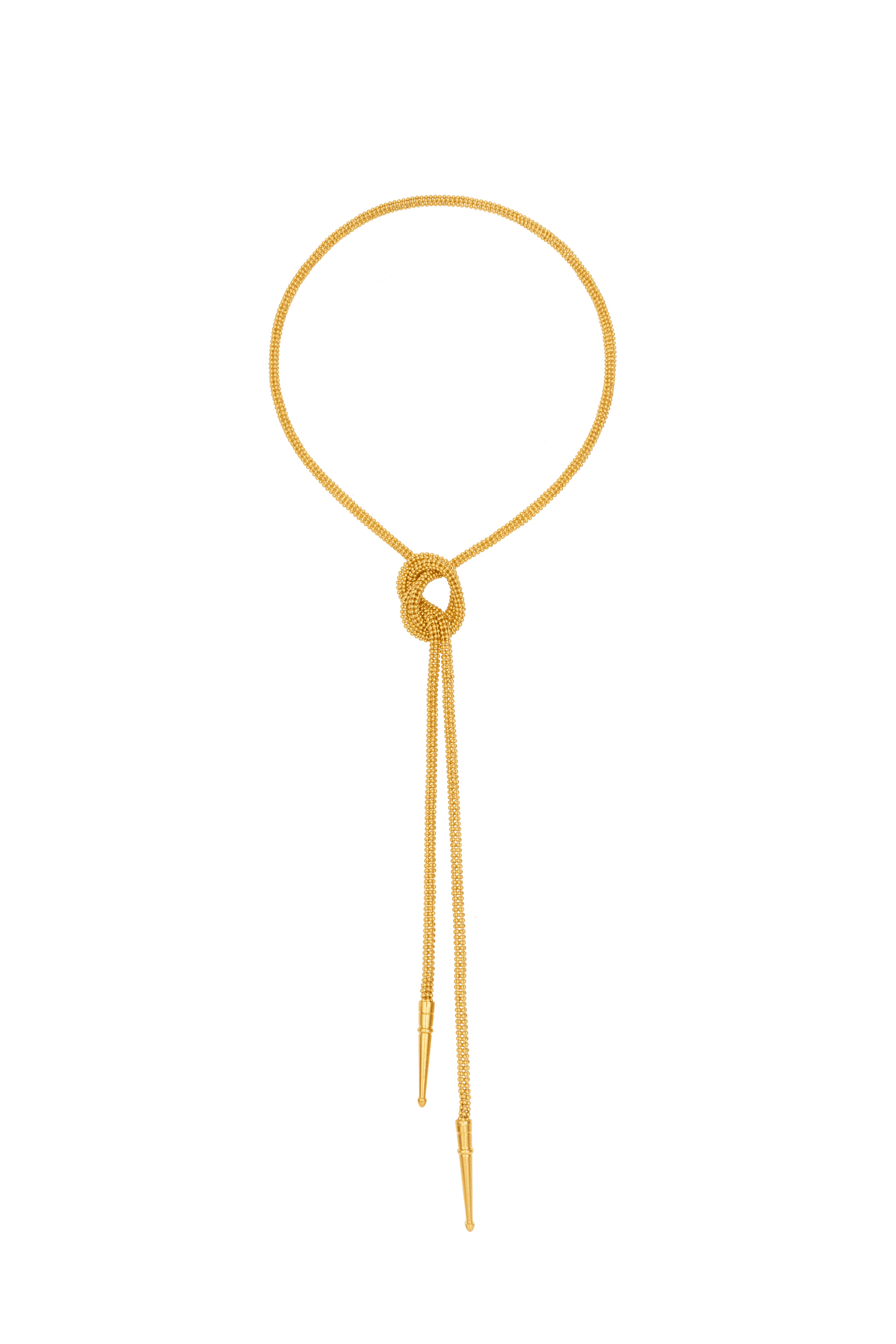 Bolo Tie Gold Necklace