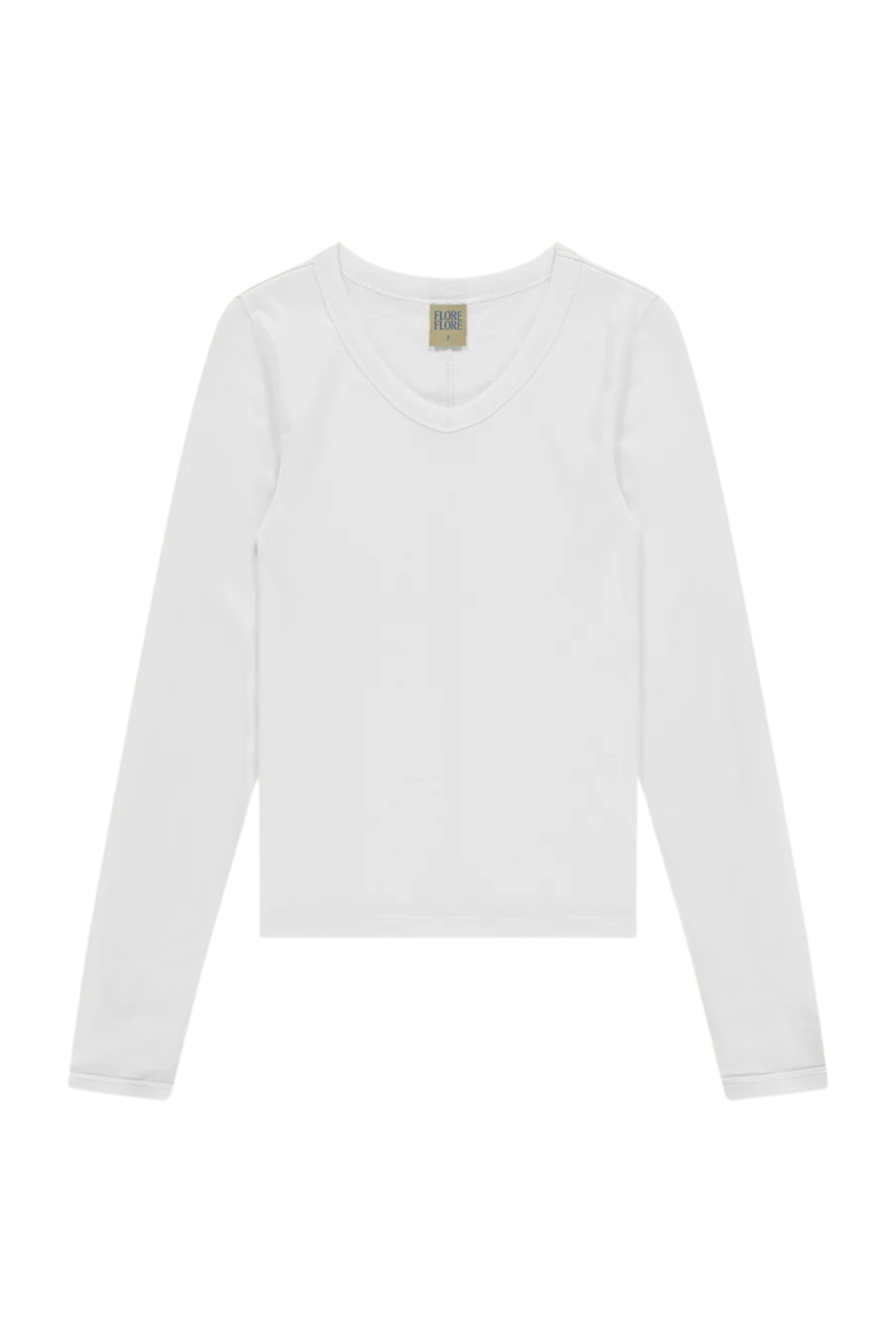 FLORE FLORE Jill V-Neck Tee in White