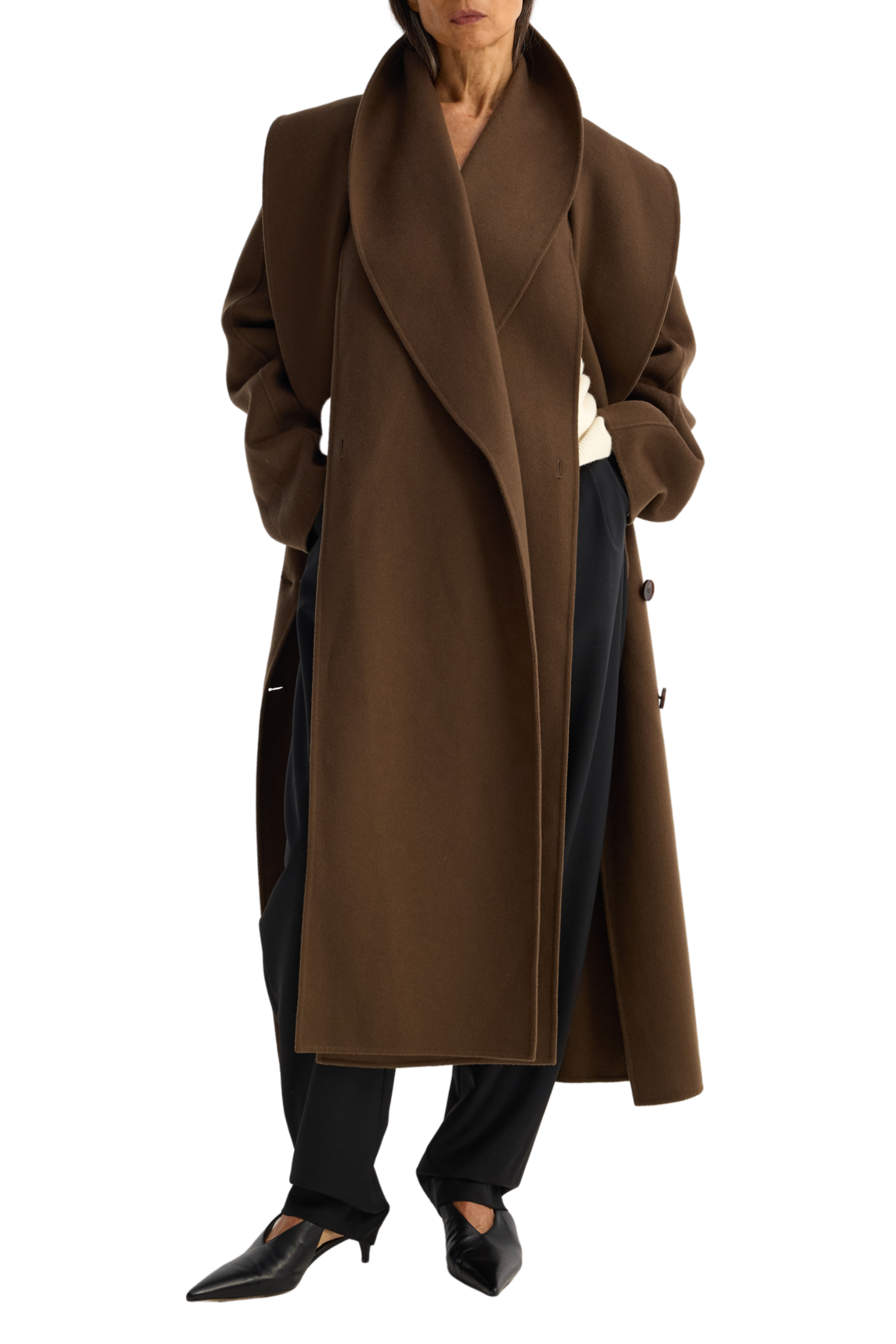 Double Faced Wool Scarf Coat