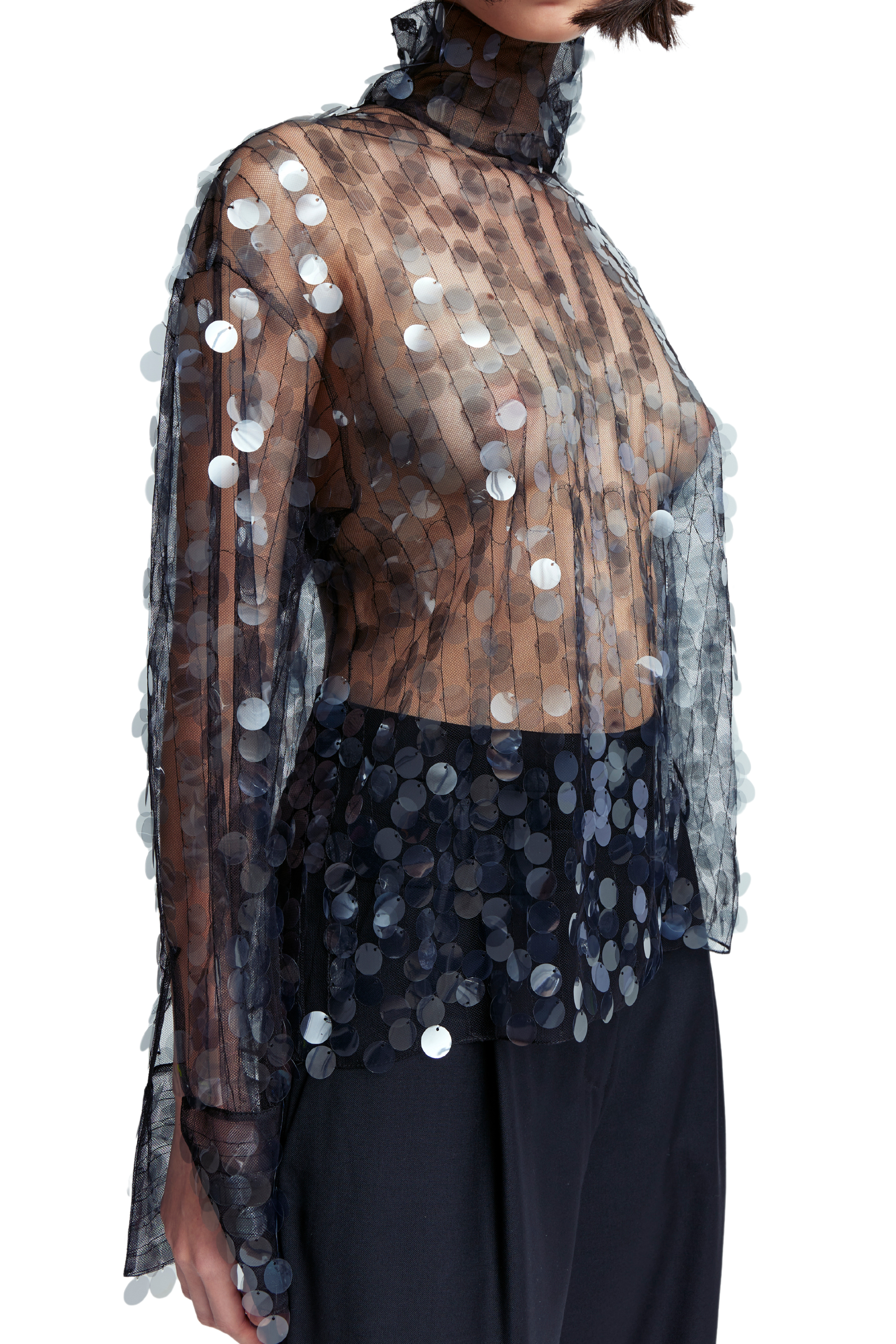 16 ARLINGTON Ollal Sheer Sequin Top