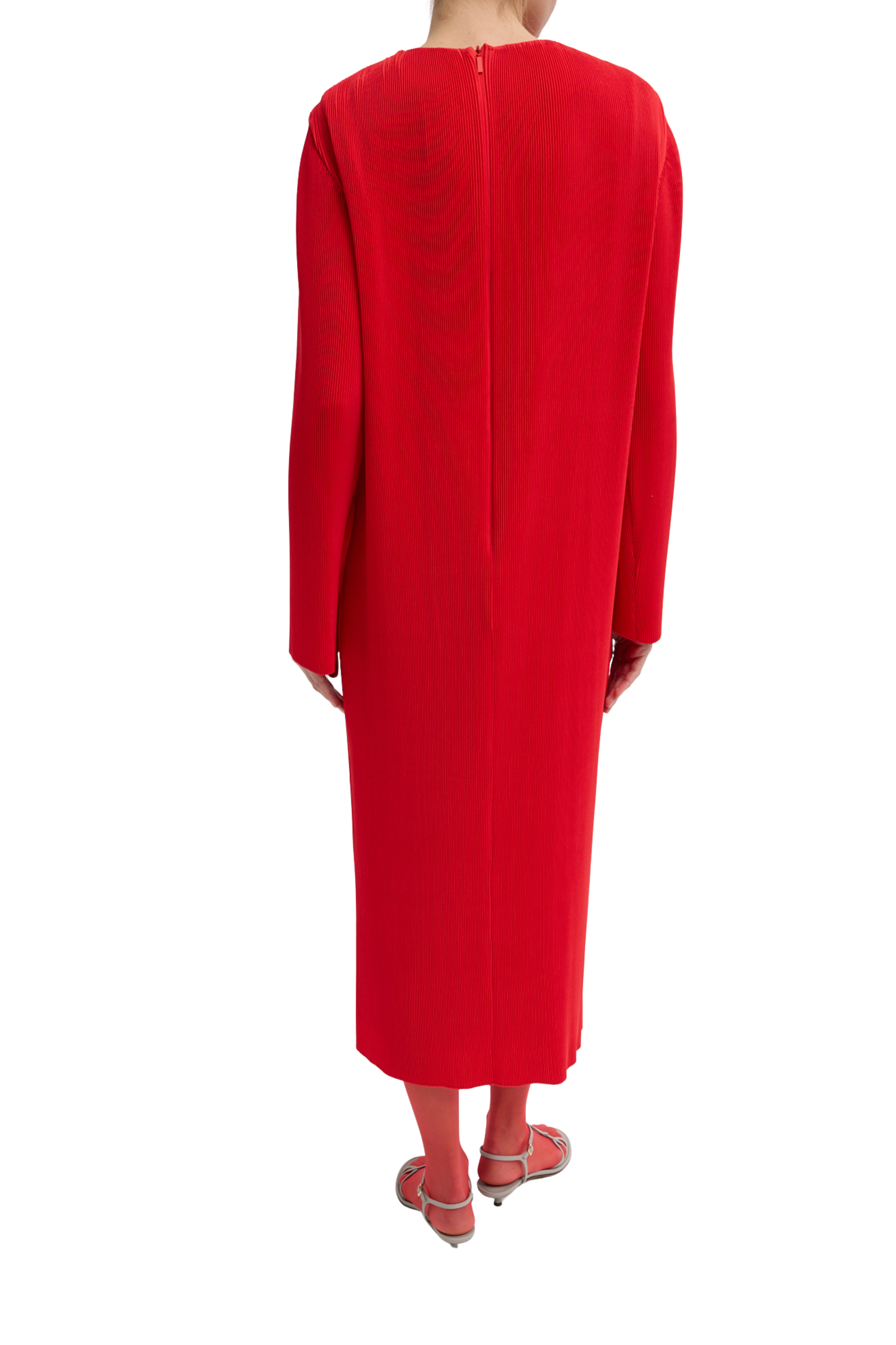 Plisse Midi Dress