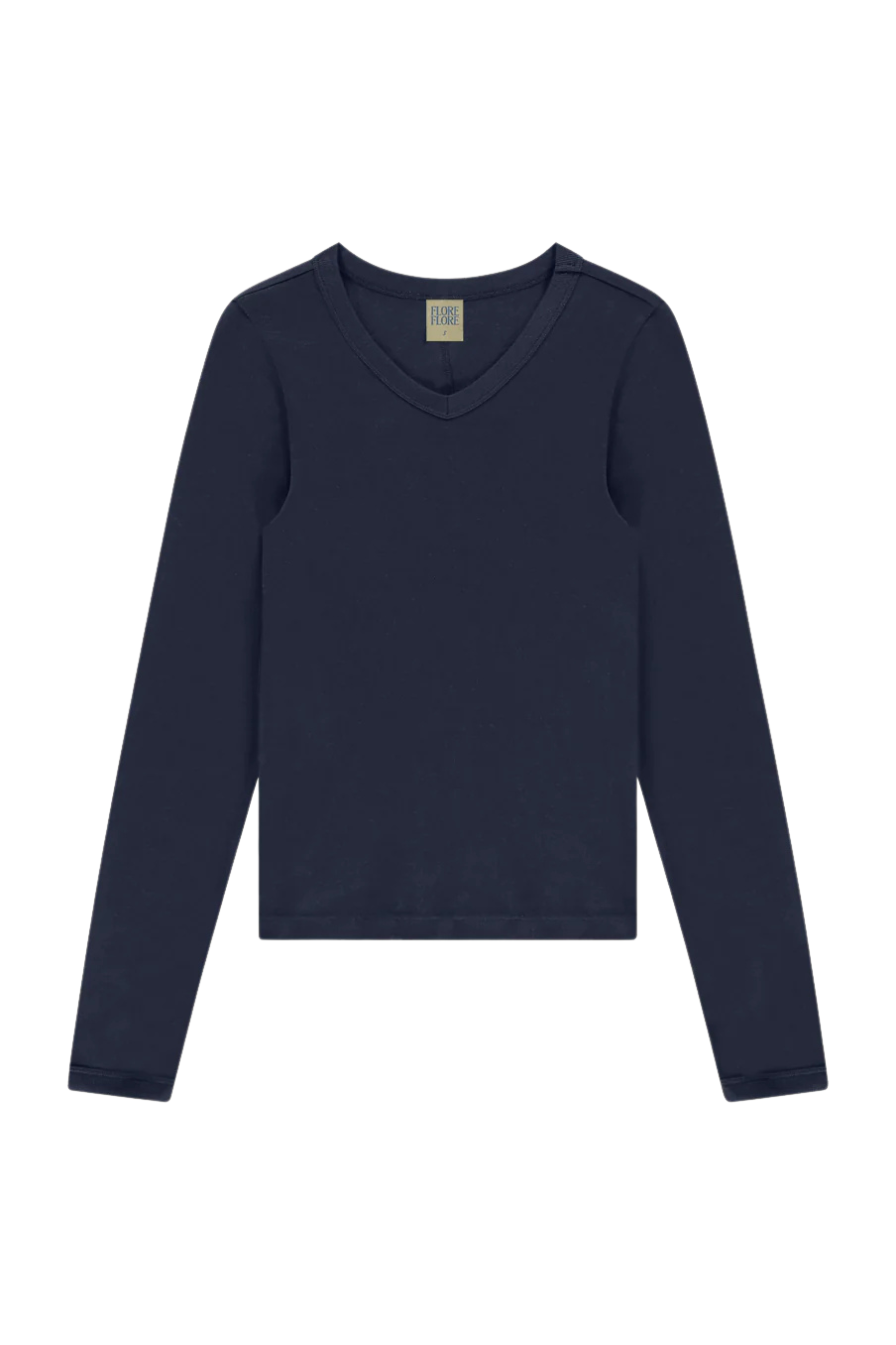 FLORE FLORE Jill V-Neck Tee in Navy