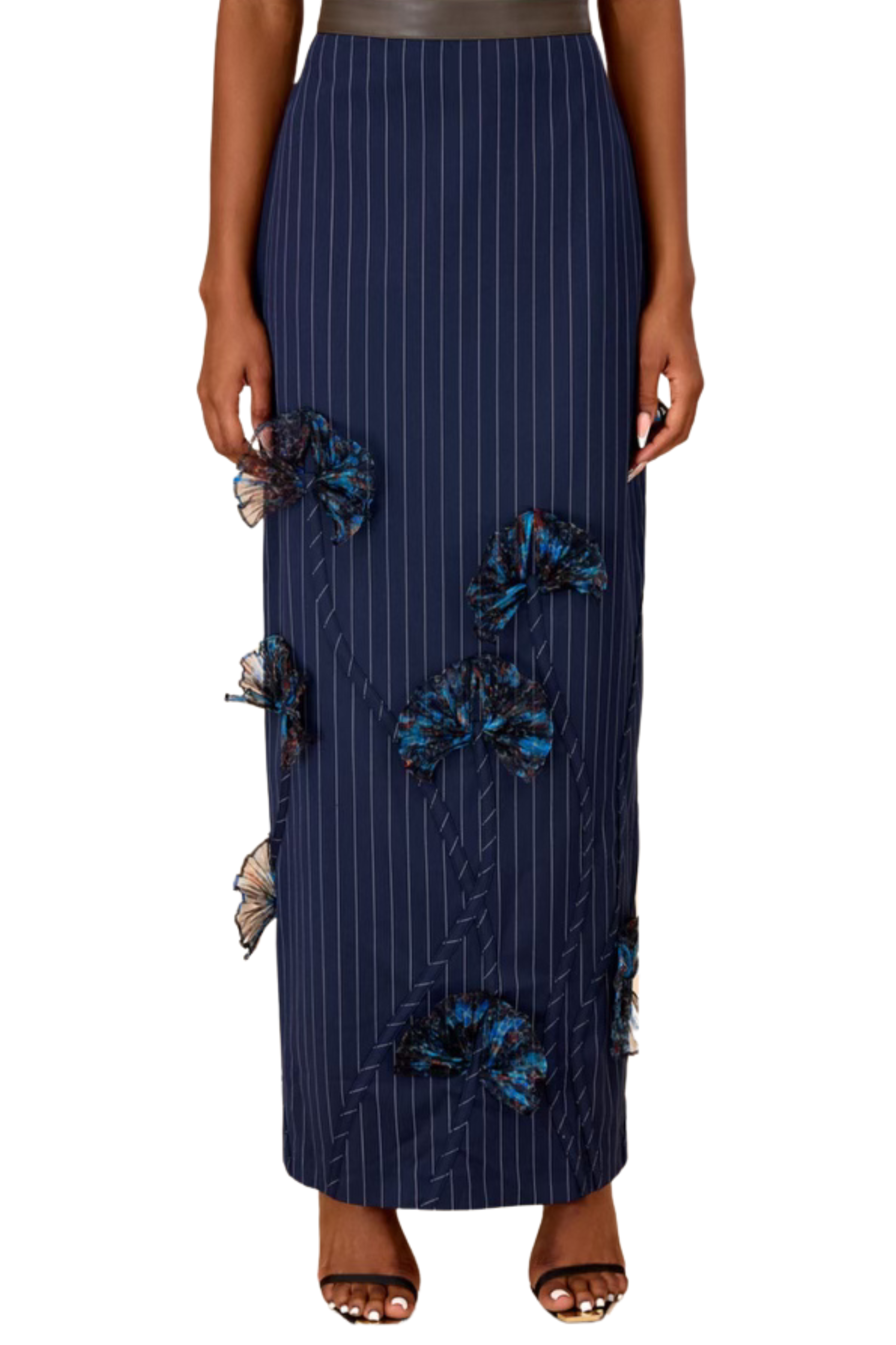 Imaa Navy Pinstripe Skirt