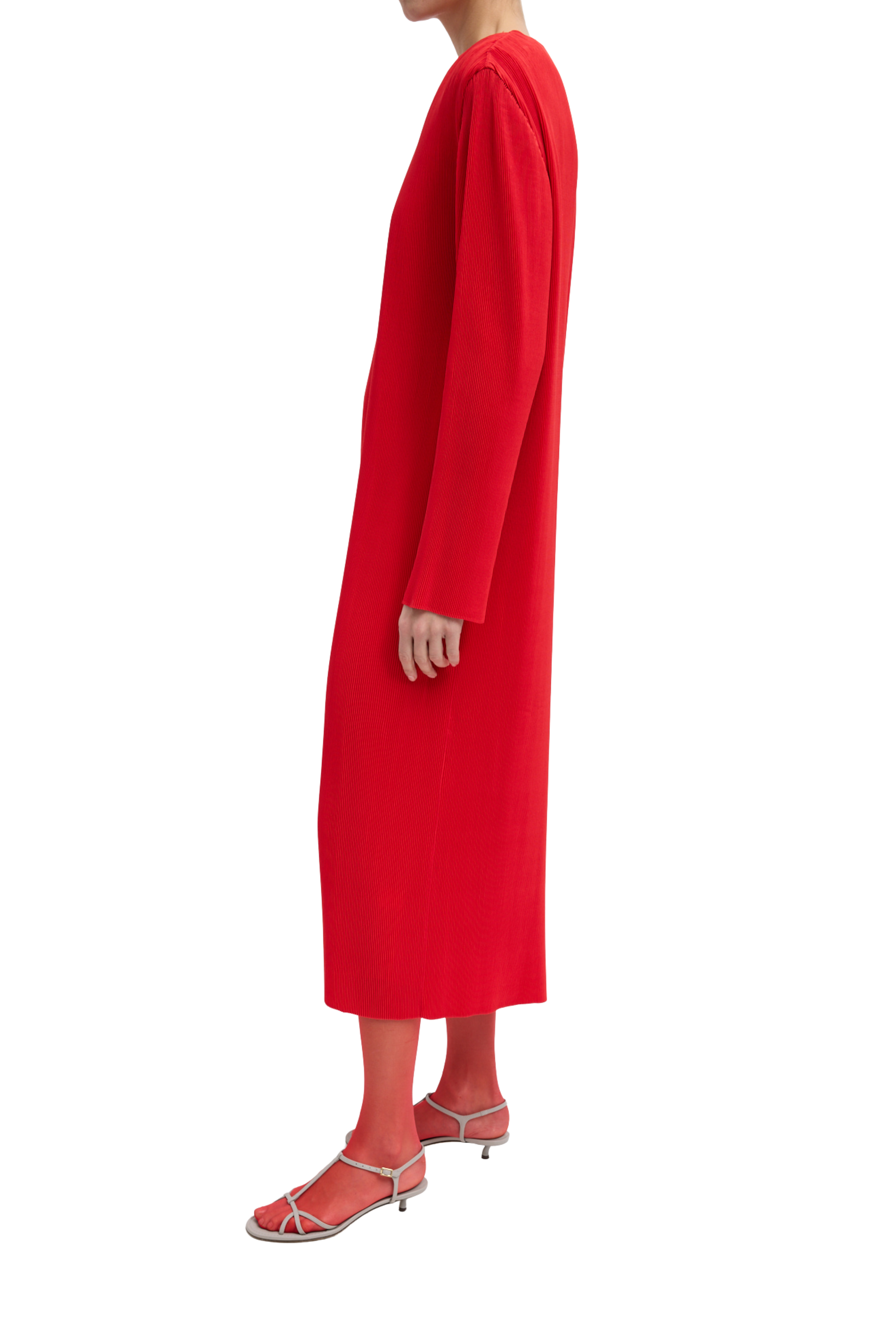 Plisse Midi Dress