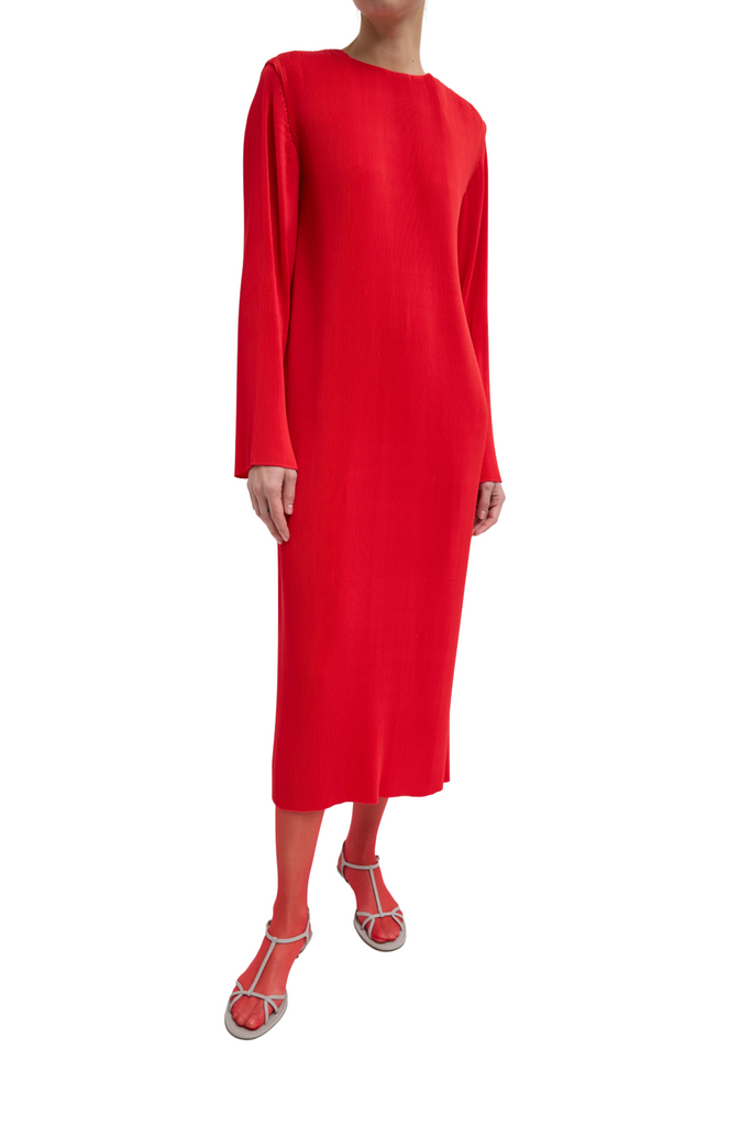 Plisse Midi Dress