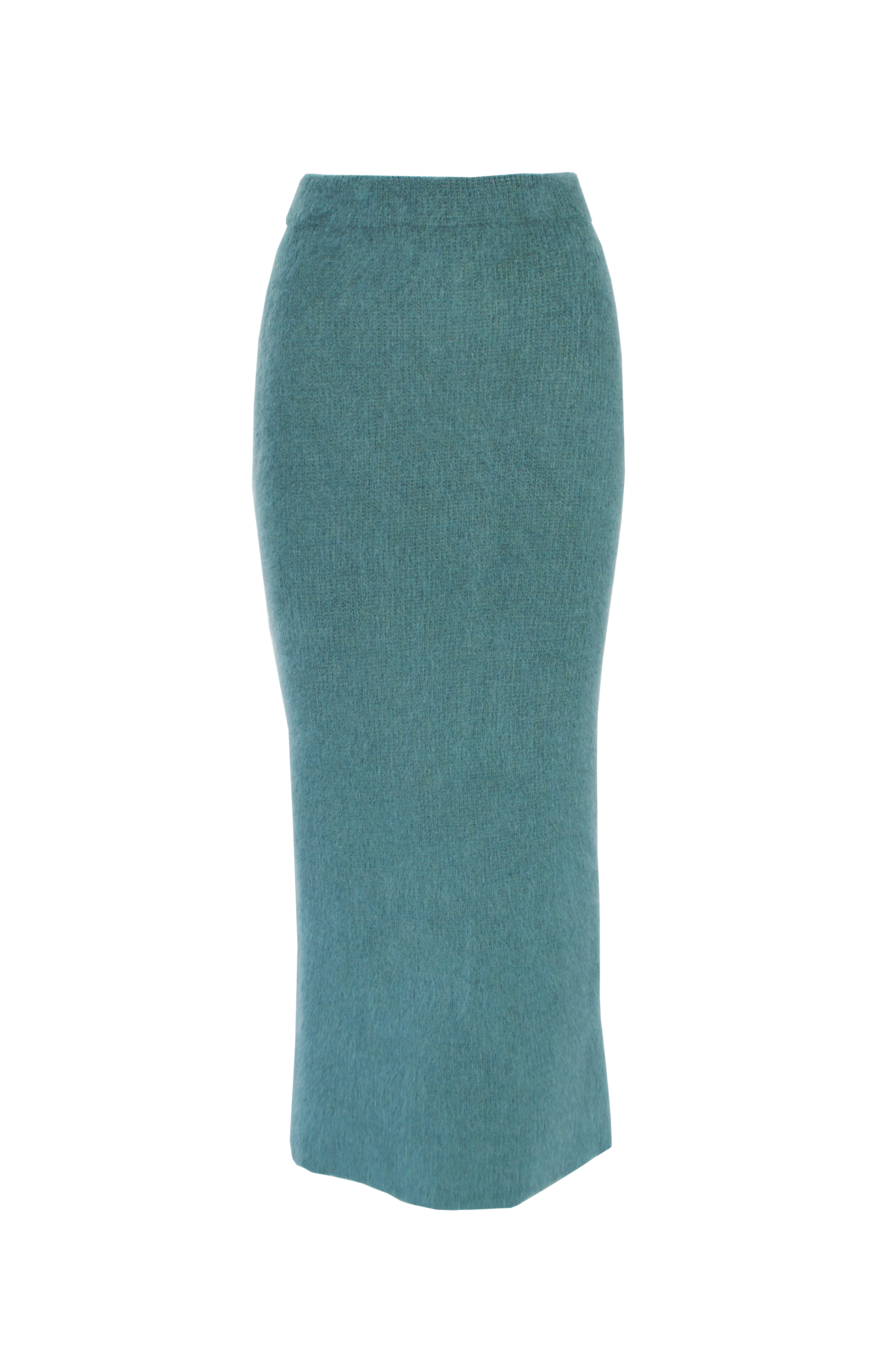 Brushed Mohair Teal Skirt